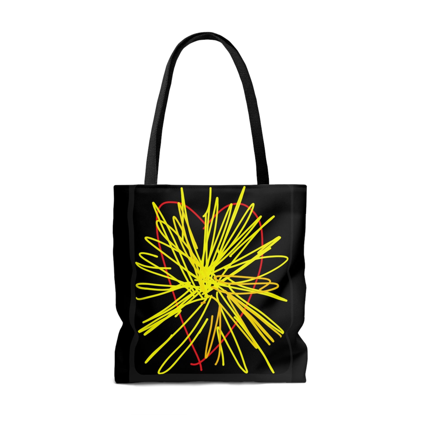 Colorful Hearts/Heart Bursting with Light- AOP Tote Bag