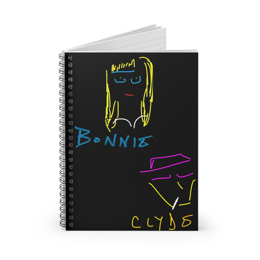 Bonnie and Clyde- Spiral Notebook - Ruled Line- Black