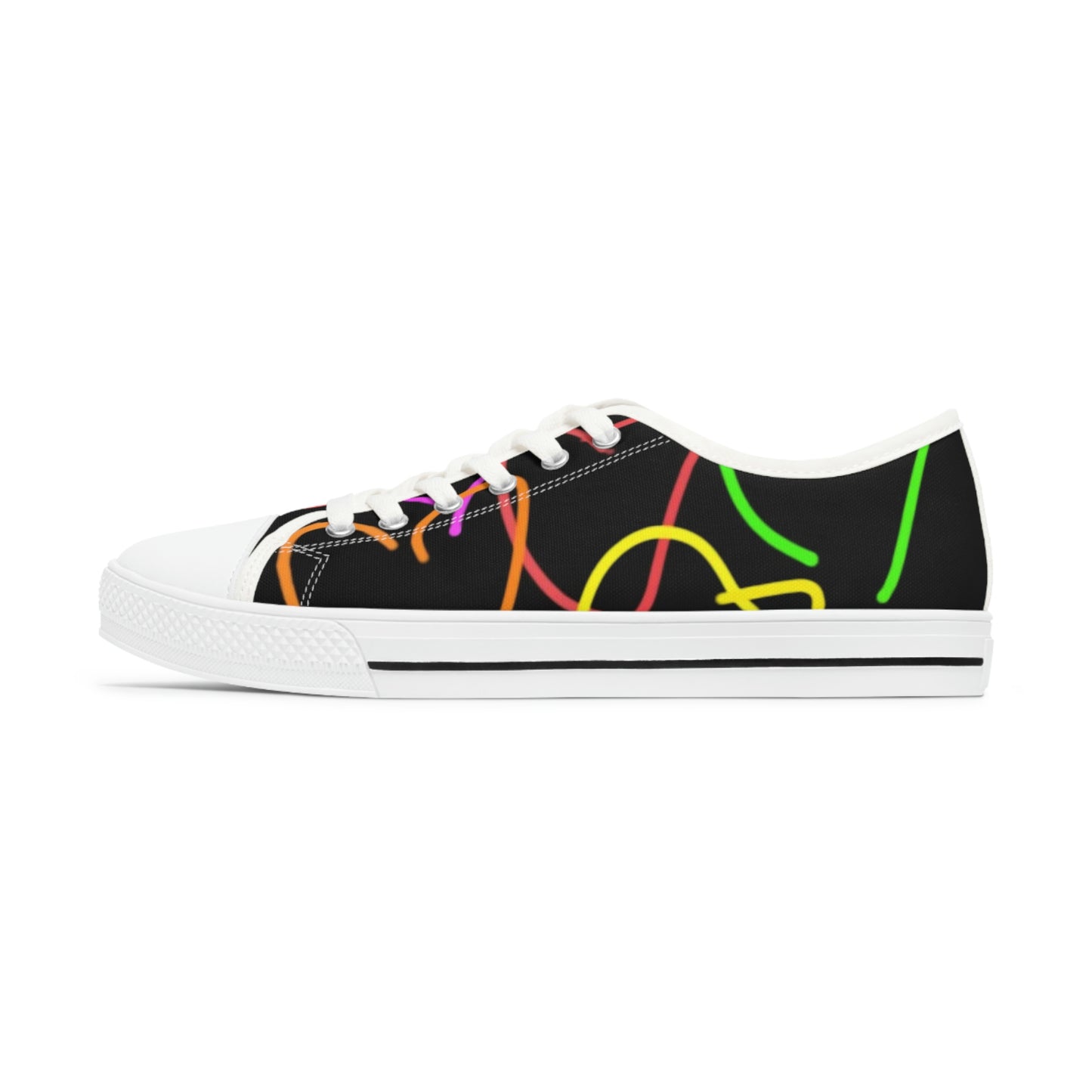 Colorful Hearts- Women's Low Top Sneakers