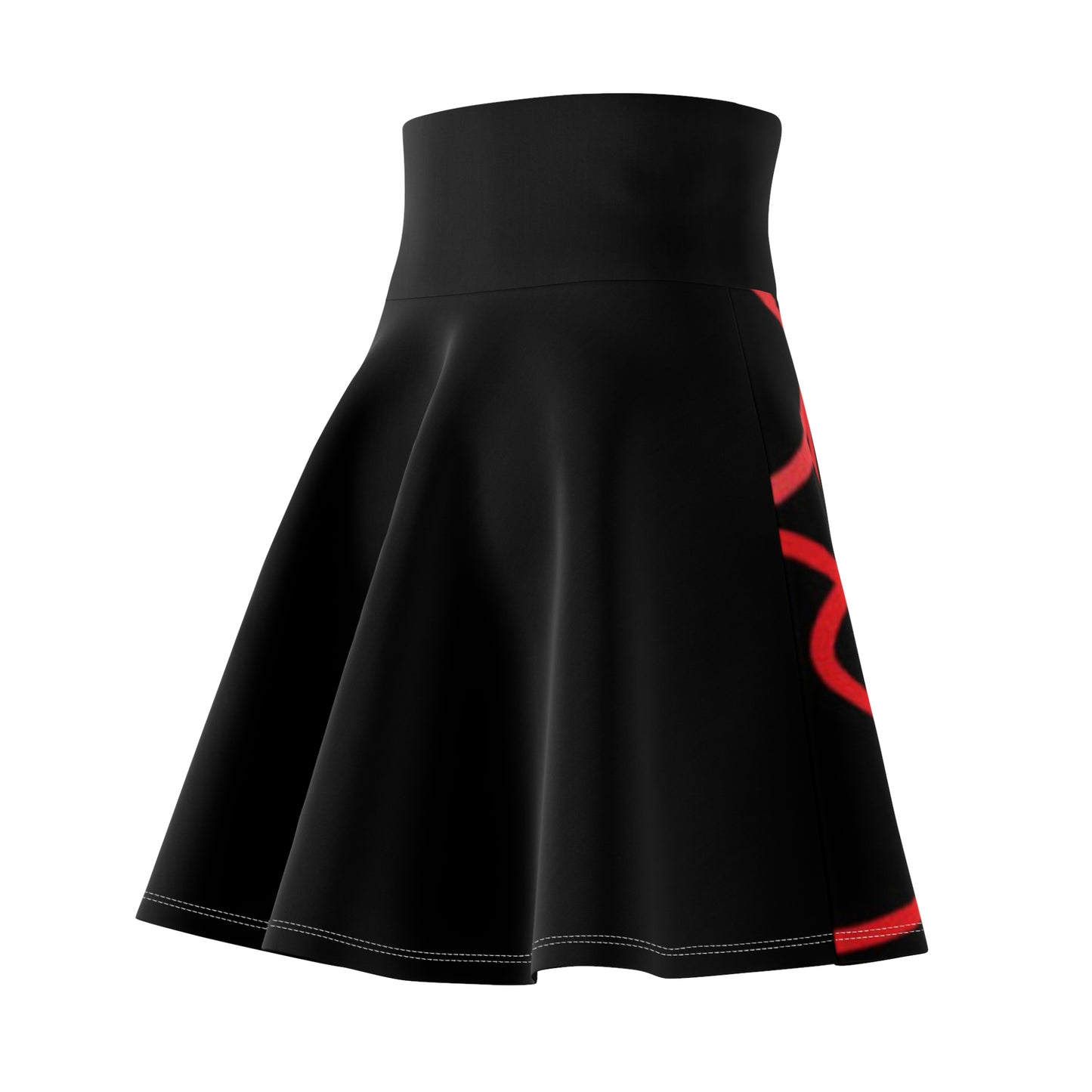 Million Hearts- Women's Skater Skirt (AOP)- Black