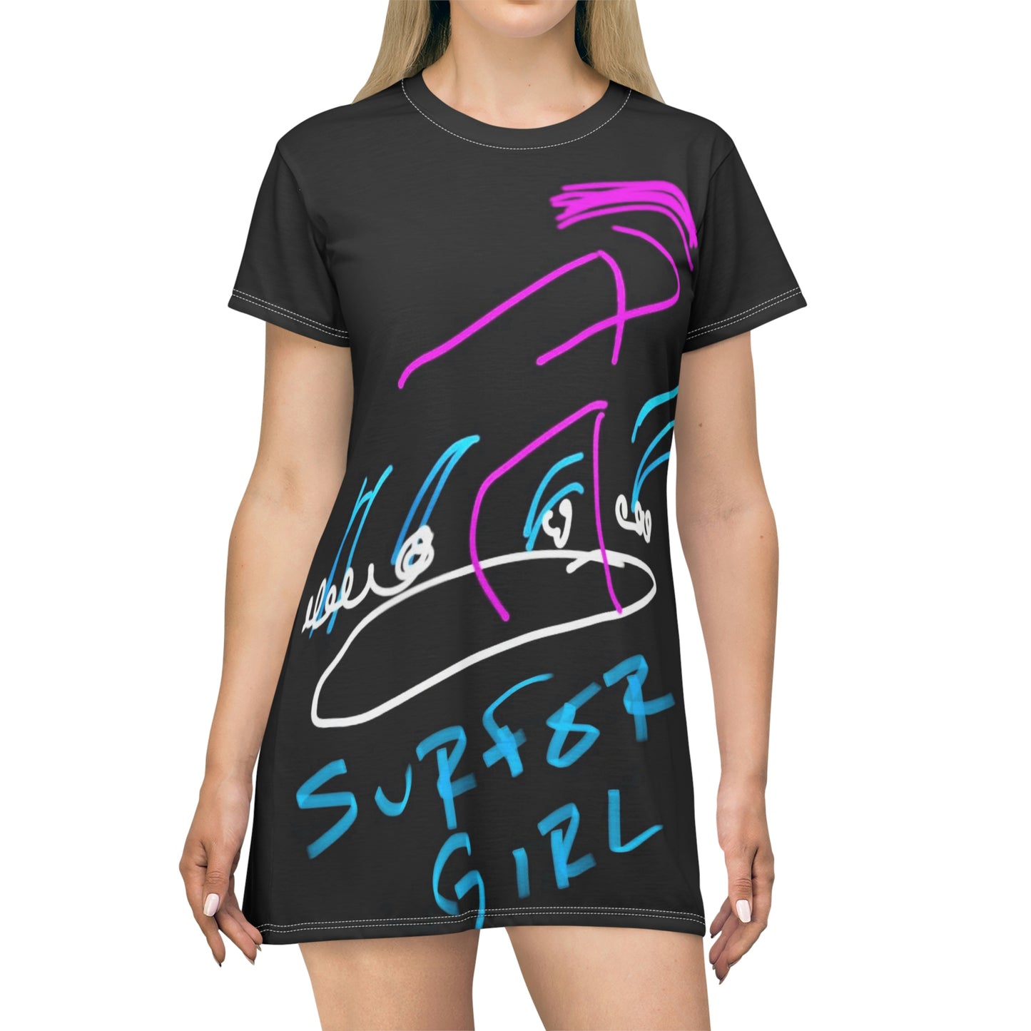 Surfer Girl- T-Shirt Dress (AOP)