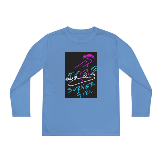 Surfer Girl- Youth Long Sleeve Competitor Tee- Blue