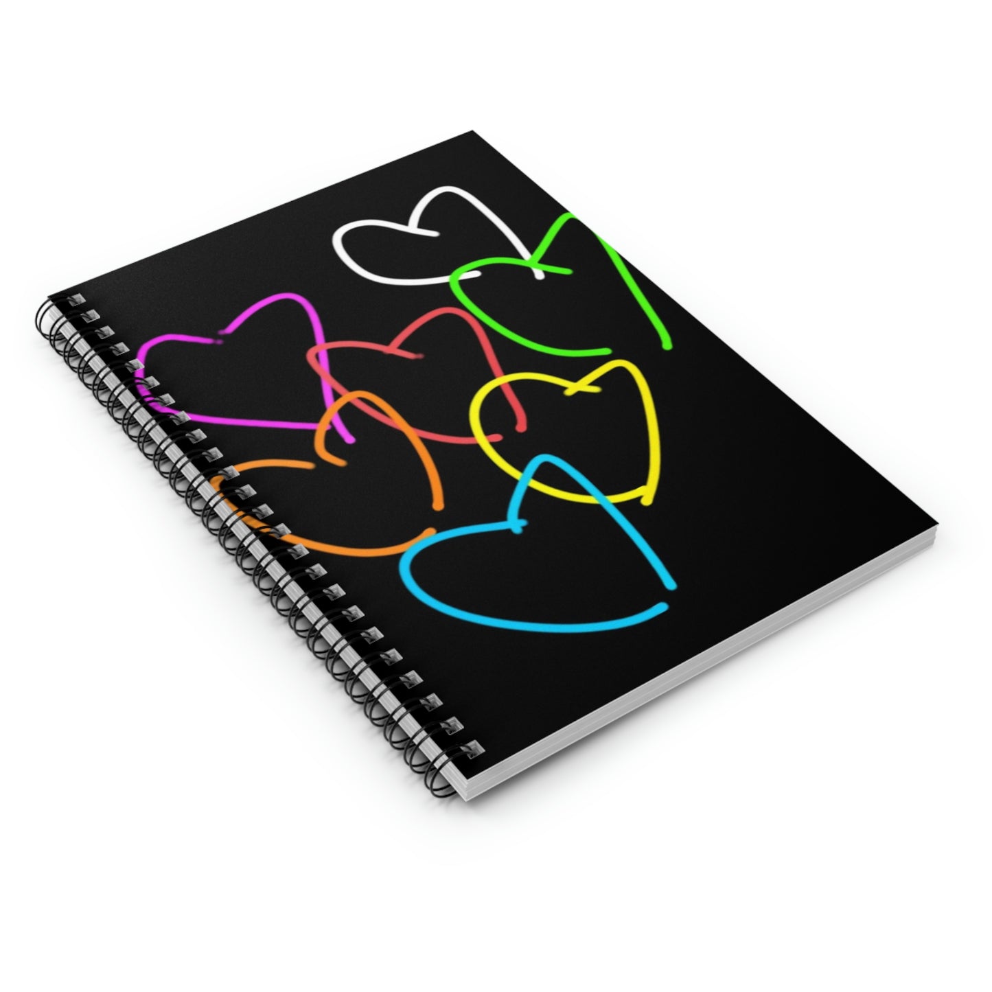 Colorful Hearts- Spiral Notebook - Ruled Line