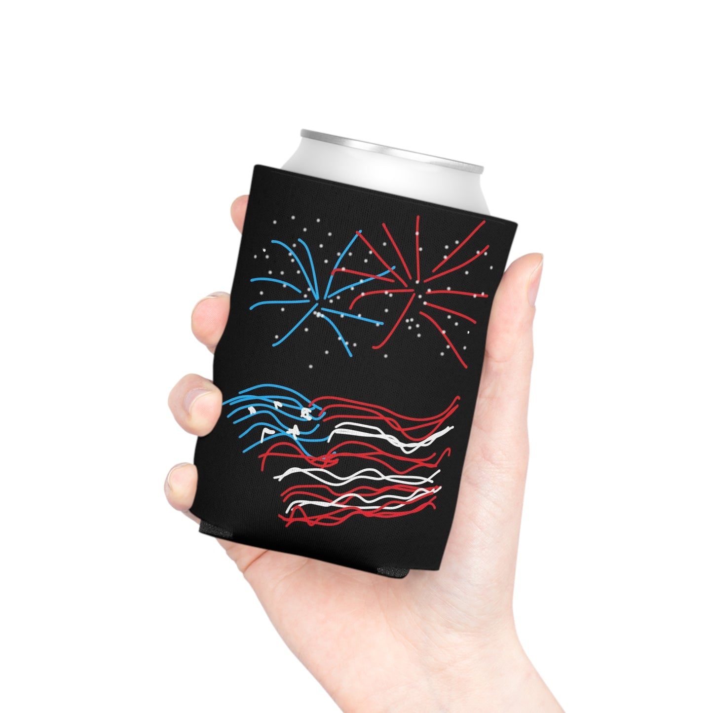 July 4th- Fireworks/x2- Can Cooler