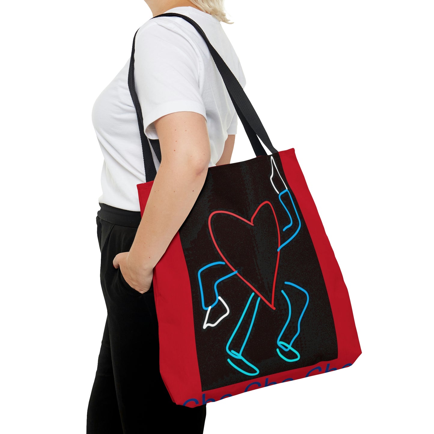 You Make My Heart Dance- Tote Bag (AOP)- Black and Red