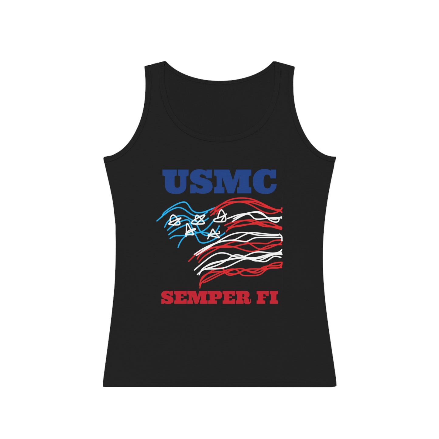 Military- Old Glory/USMC- Women's Tank Top