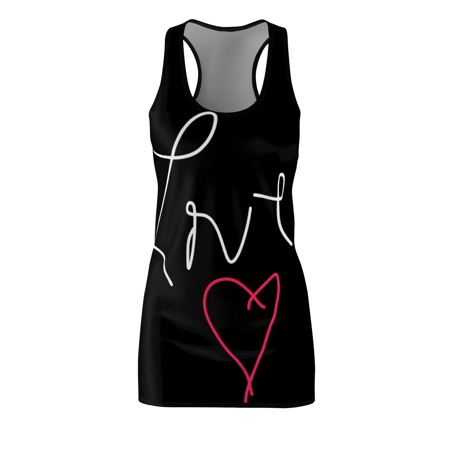 Love- Women's Cut & Sew Racerback Dress (AOP)- Black