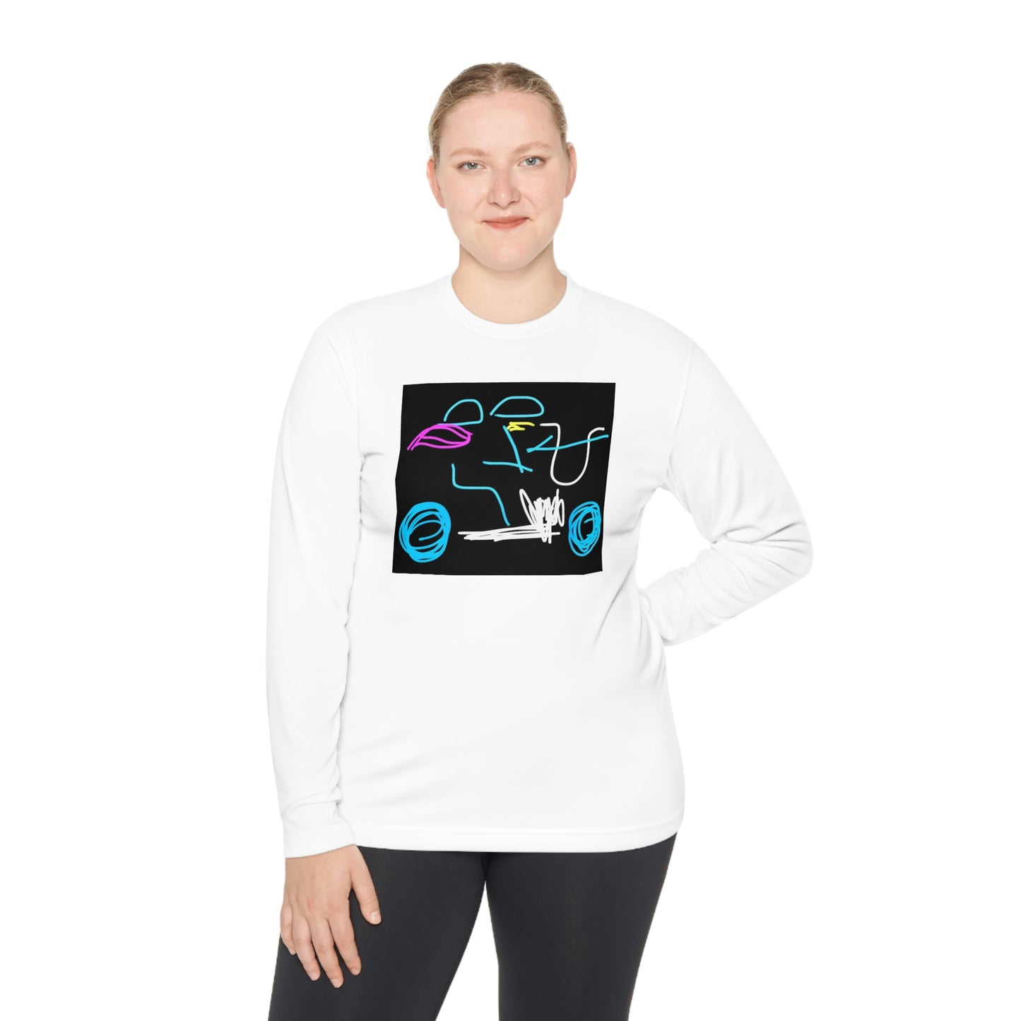 Brunette Biker Babe- Unisex Lightweight Long Sleeve Tee