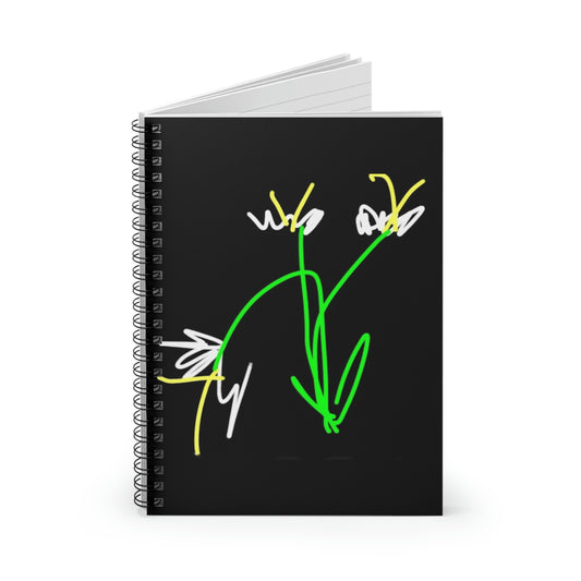 3 White Flowers- Spiral Notebook - Ruled Line