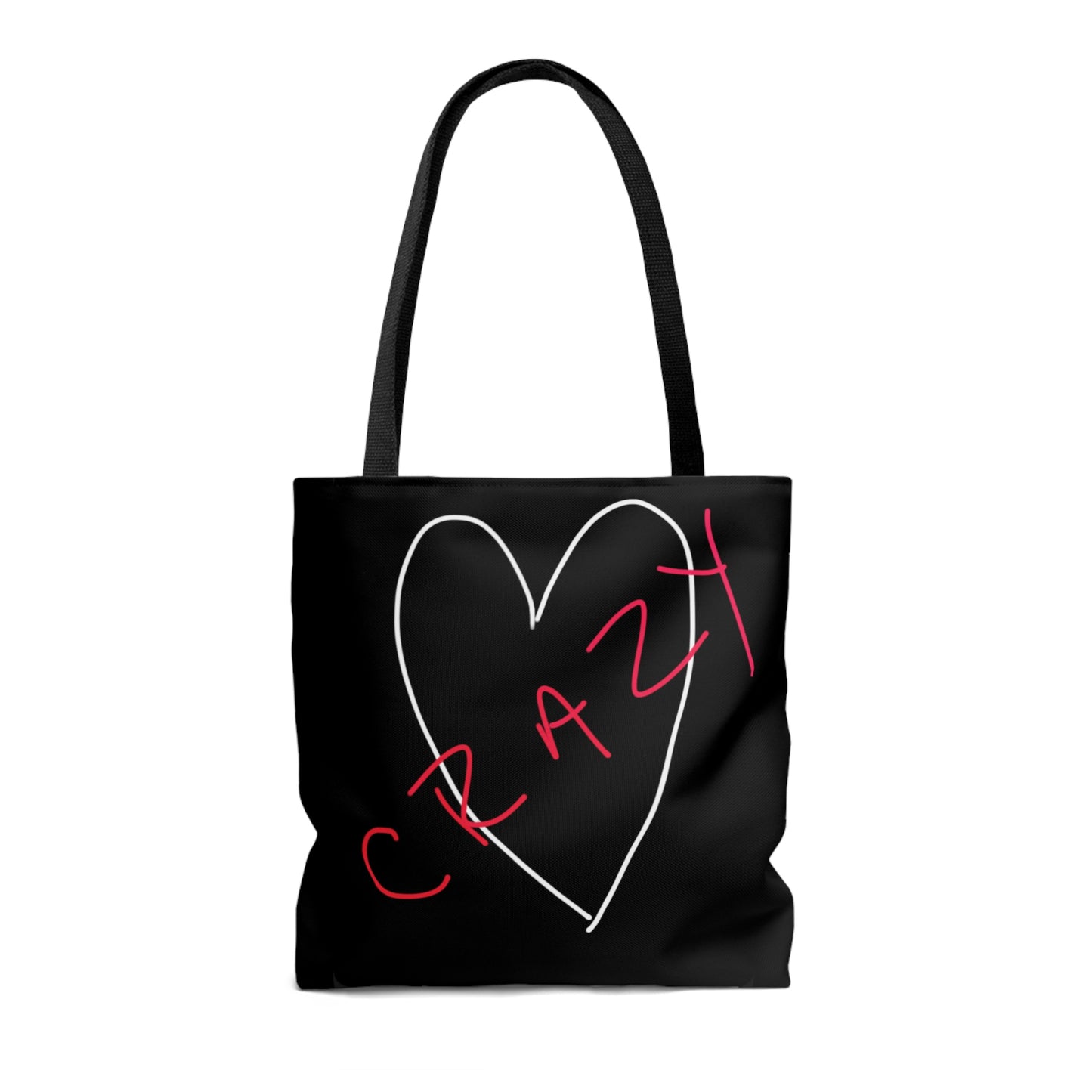 Crazy Heart- Tote Bag (AOP)- Black