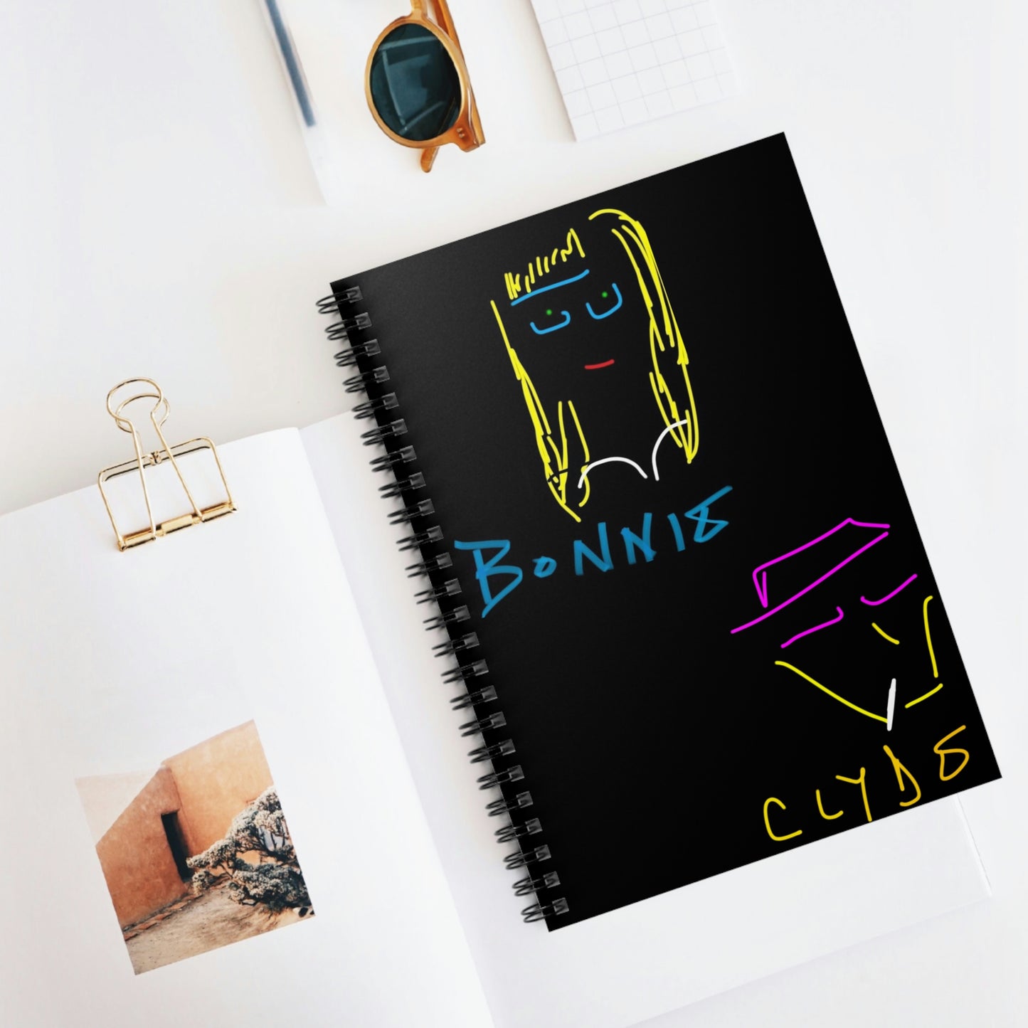 Bonnie and Clyde- Spiral Notebook - Ruled Line- Black