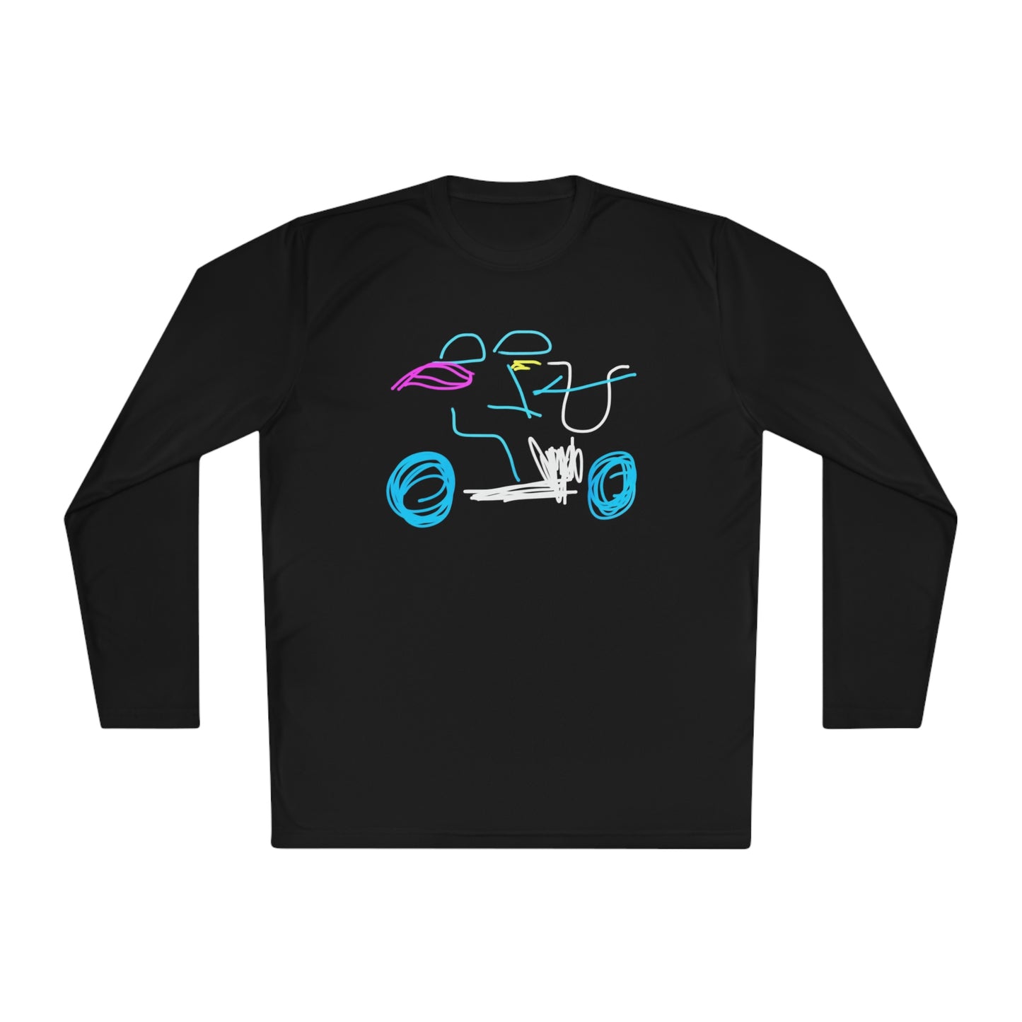 Brunette Biker Babe- Unisex Lightweight Long Sleeve Tee