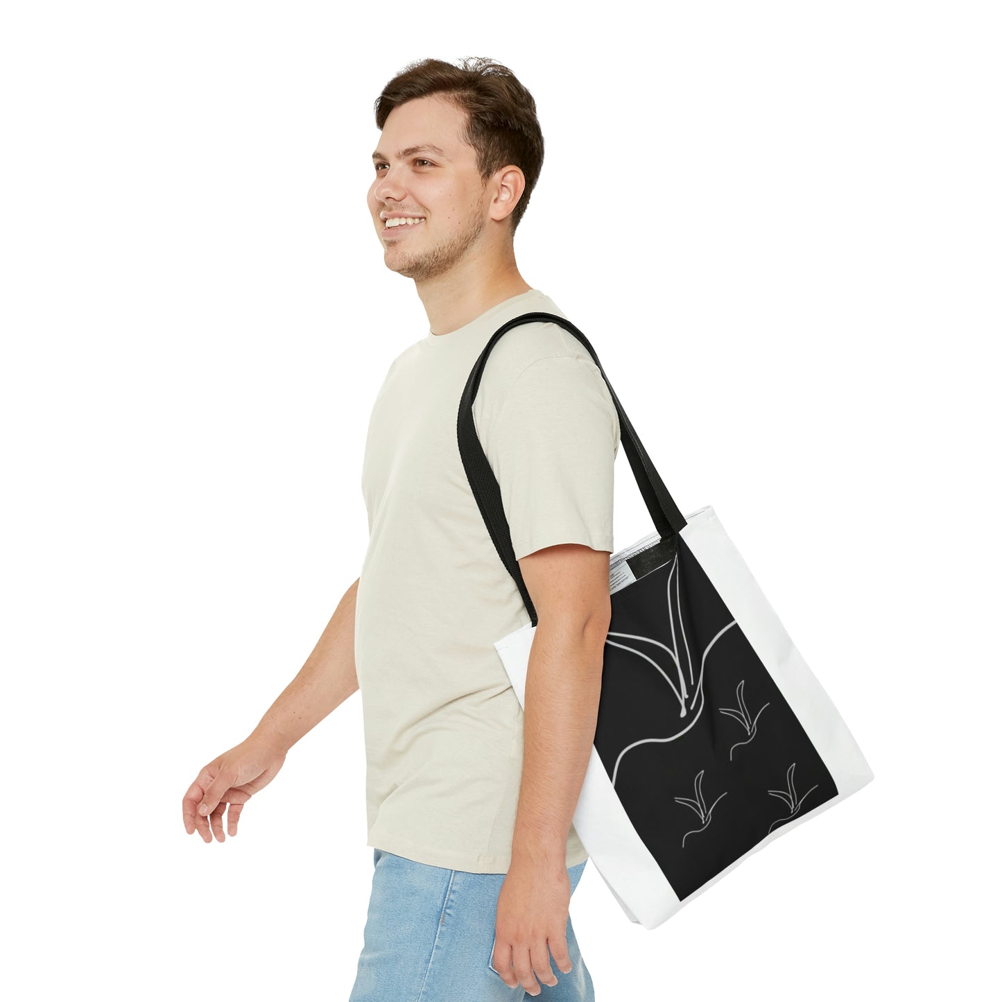 Origami/Flock- Tote Bag (AOP)- Black and White