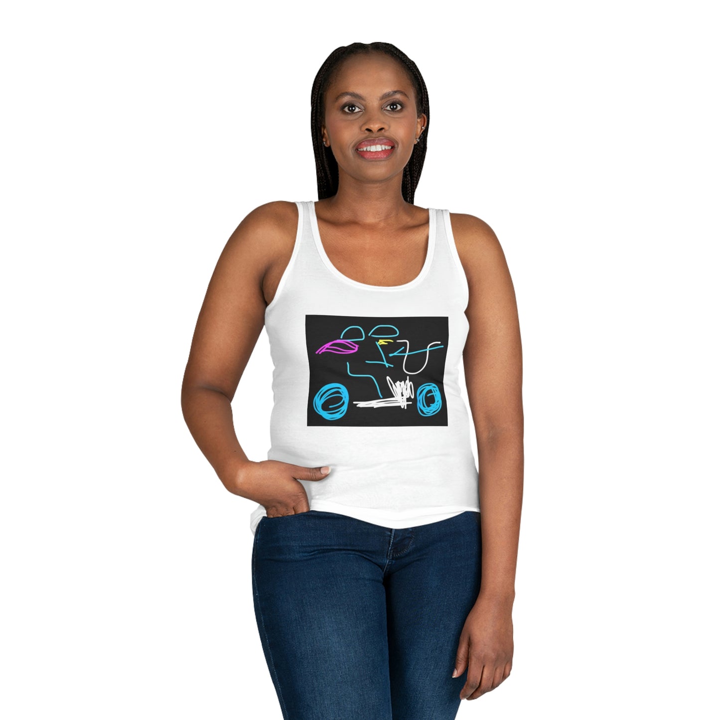 Brunette Biker Babe- Women's Tank Top