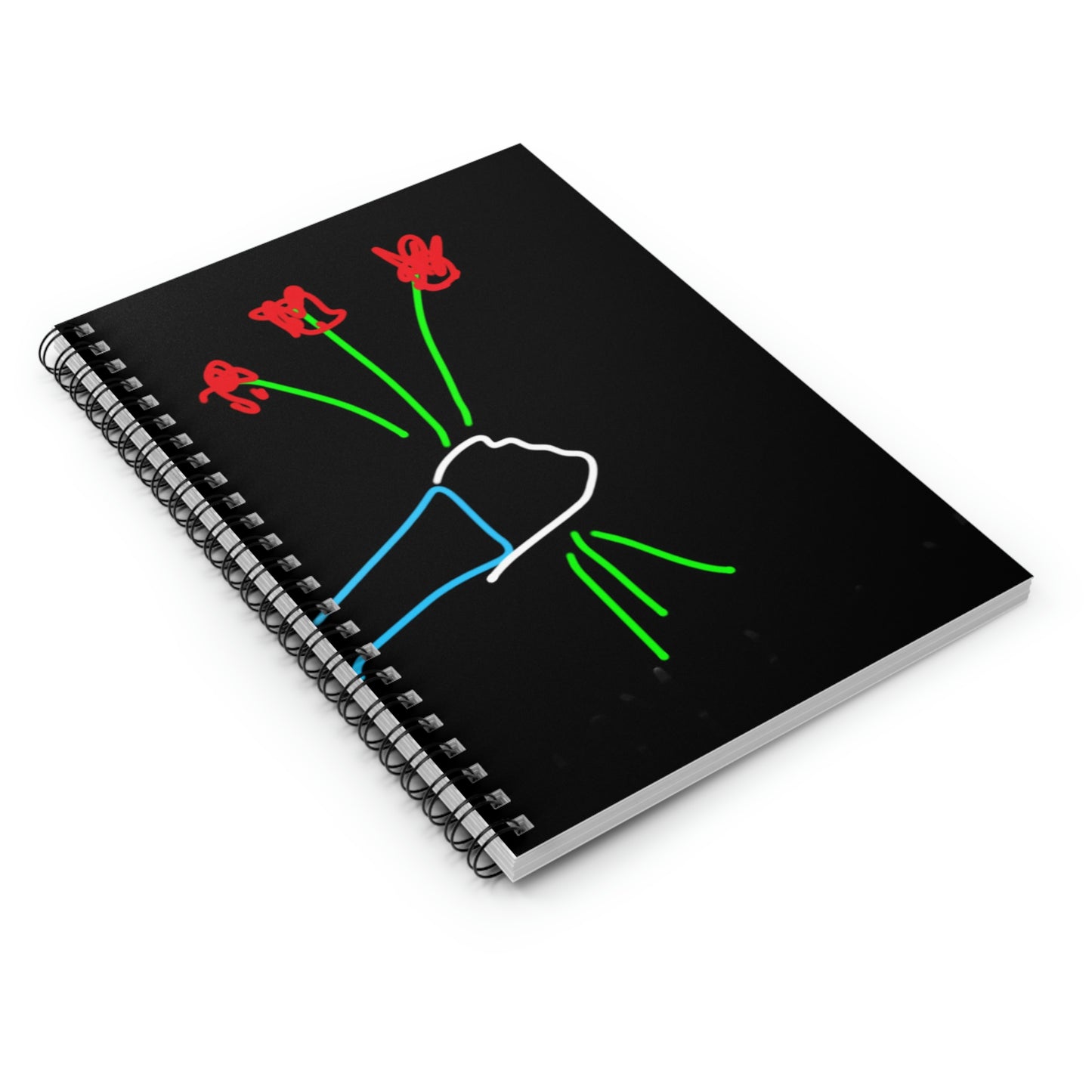 3 Red Flowers- Spiral Notebook - Ruled Line