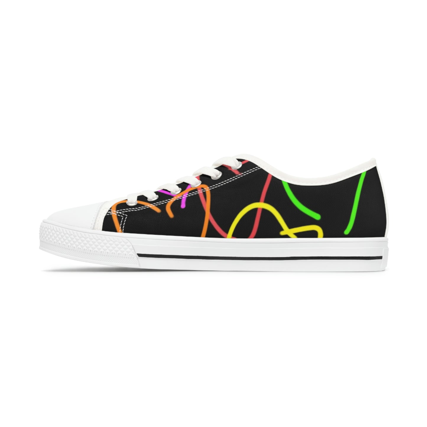 Colorful Hearts- Women's Low Top Sneakers