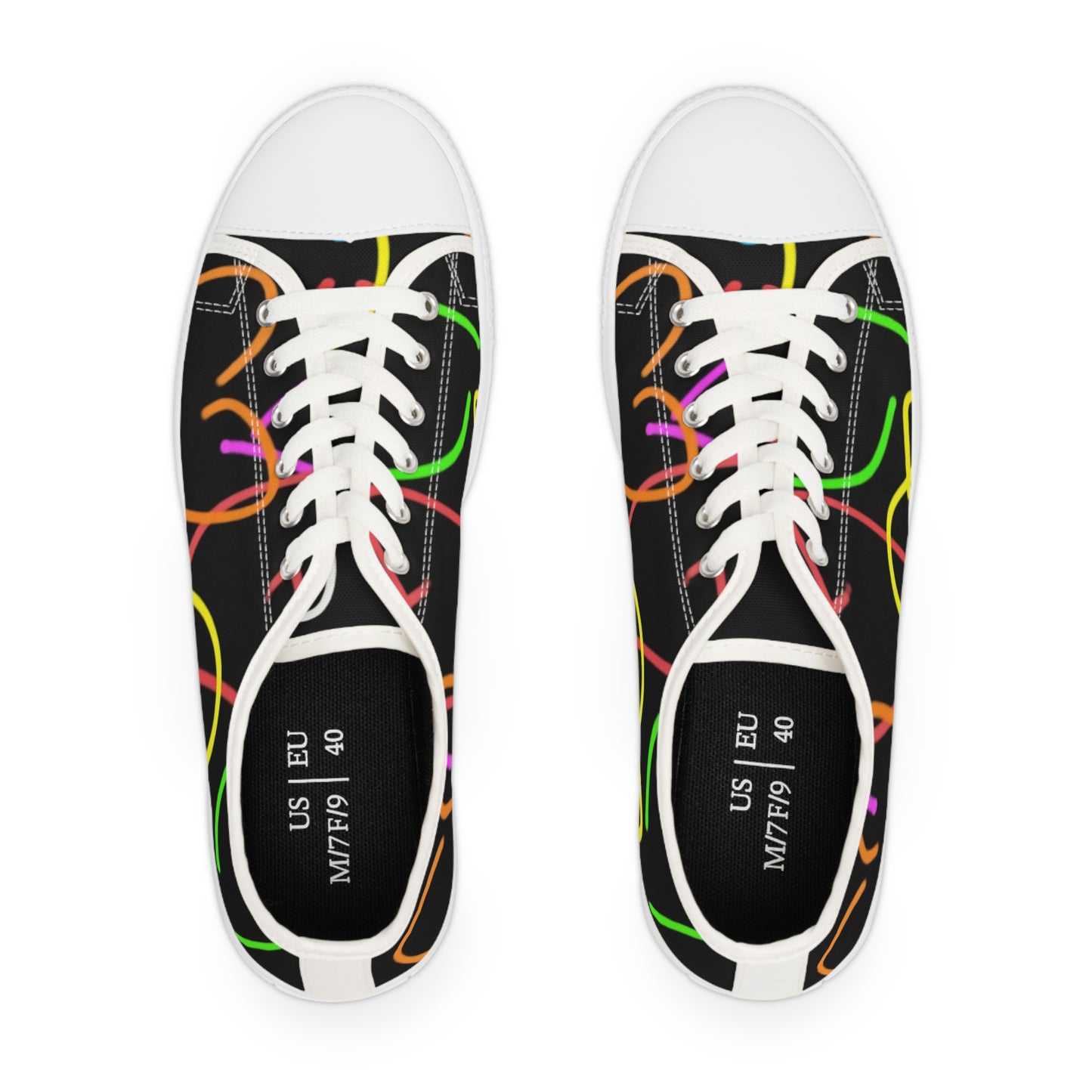 Colorful Hearts- Women's Low Top Sneakers