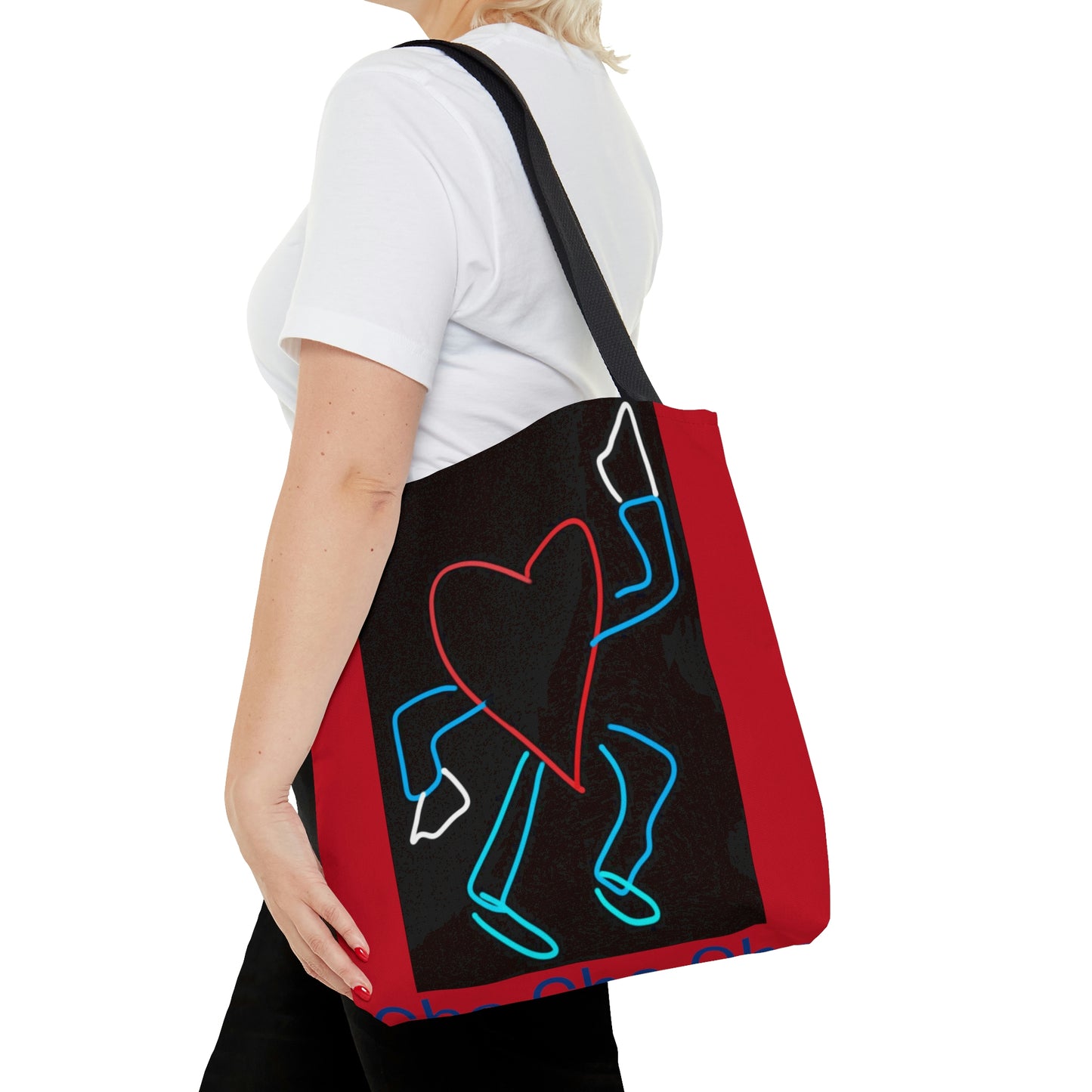 You Make My Heart Dance- Tote Bag (AOP)- Black and Red