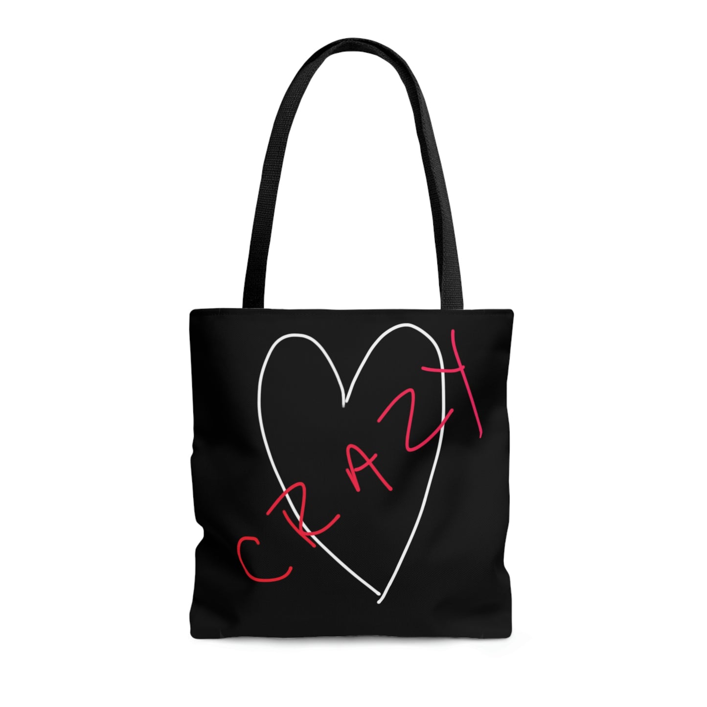 Crazy Heart- Tote Bag (AOP)- Black