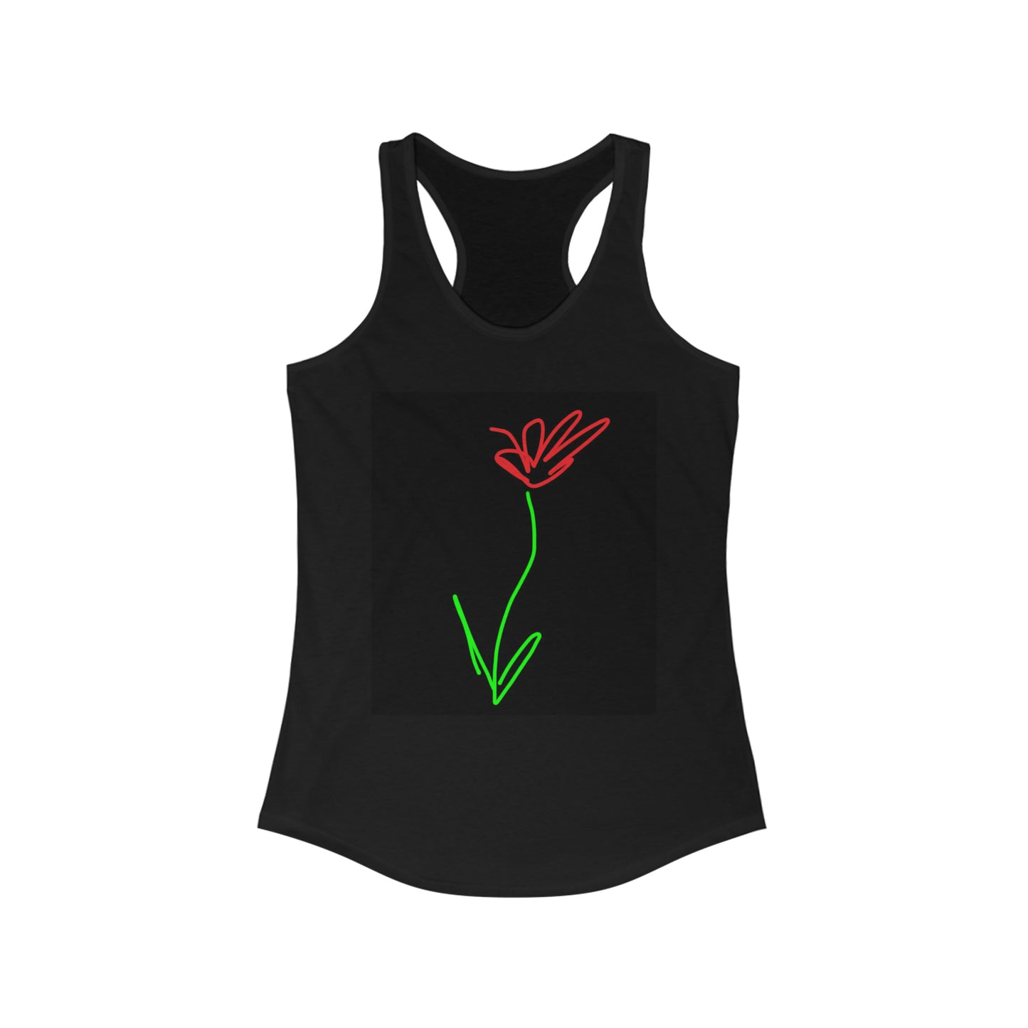 Red Flower- Women's Ideal Racerback Tank