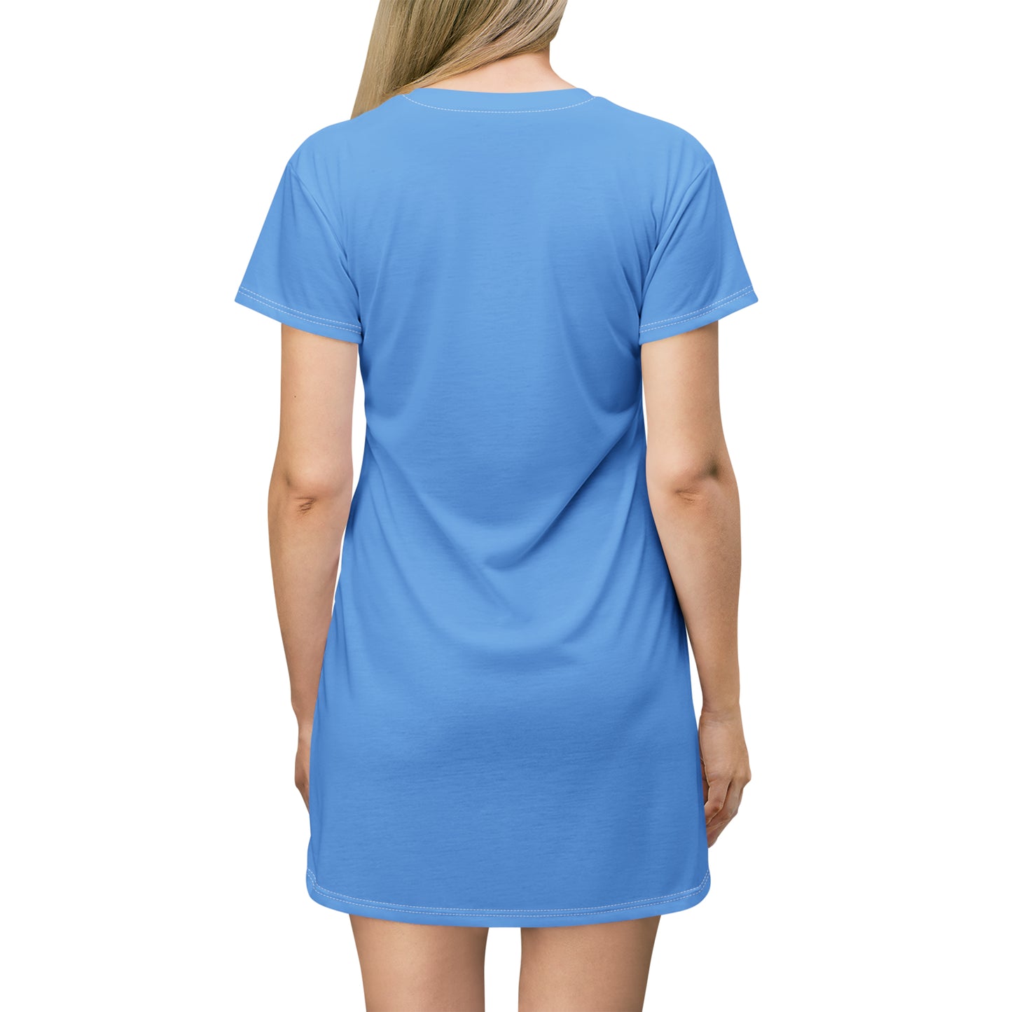 July 4th- Stars Stripes- T-Shirt Dress (AOP)- Black and Blue