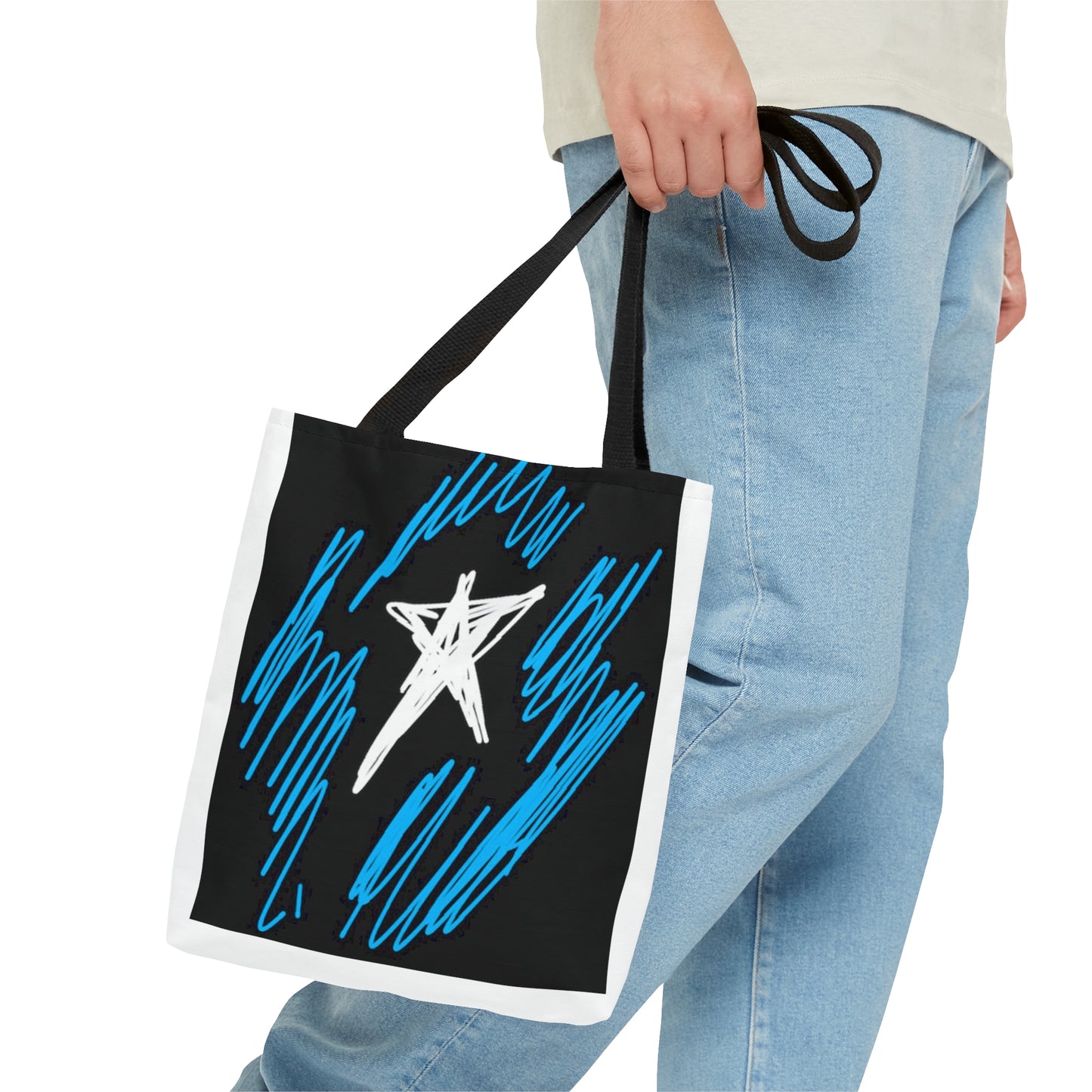 July 4th- Star Field- Tote Bag (AOP)- Black and White