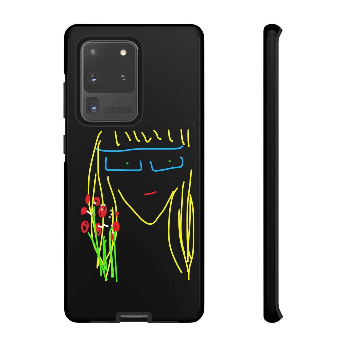 Blonde Babe with Red Flowers- Tough Cases- 41 Phone Styles