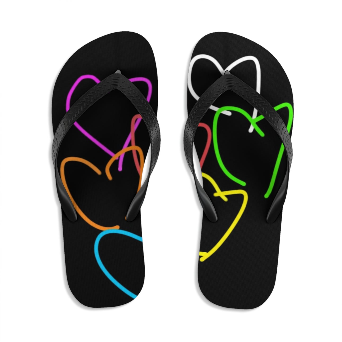 Colorful Hearts- Unisex Flip-Flops