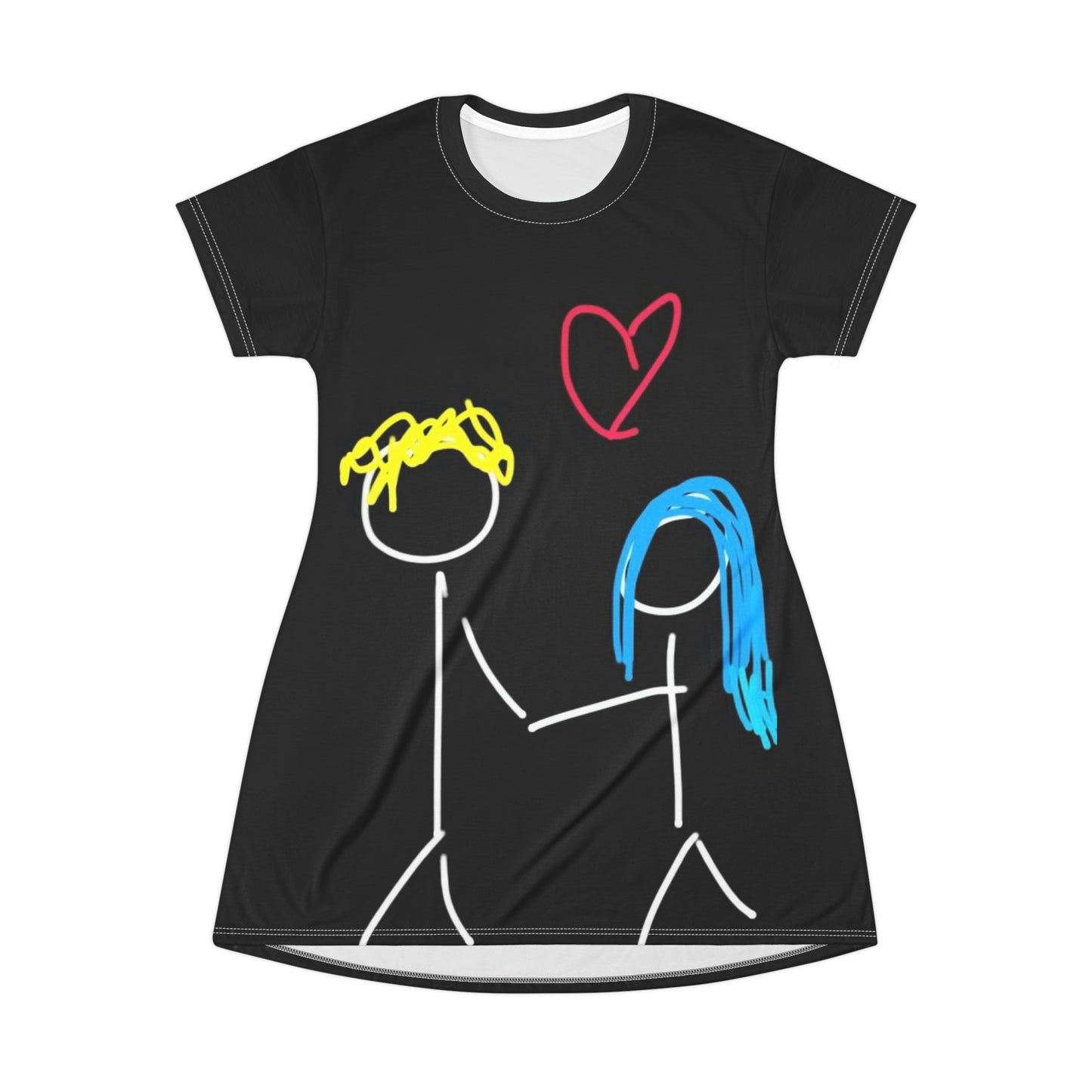 Stick Couple- T-Shirt Dress (AOP)