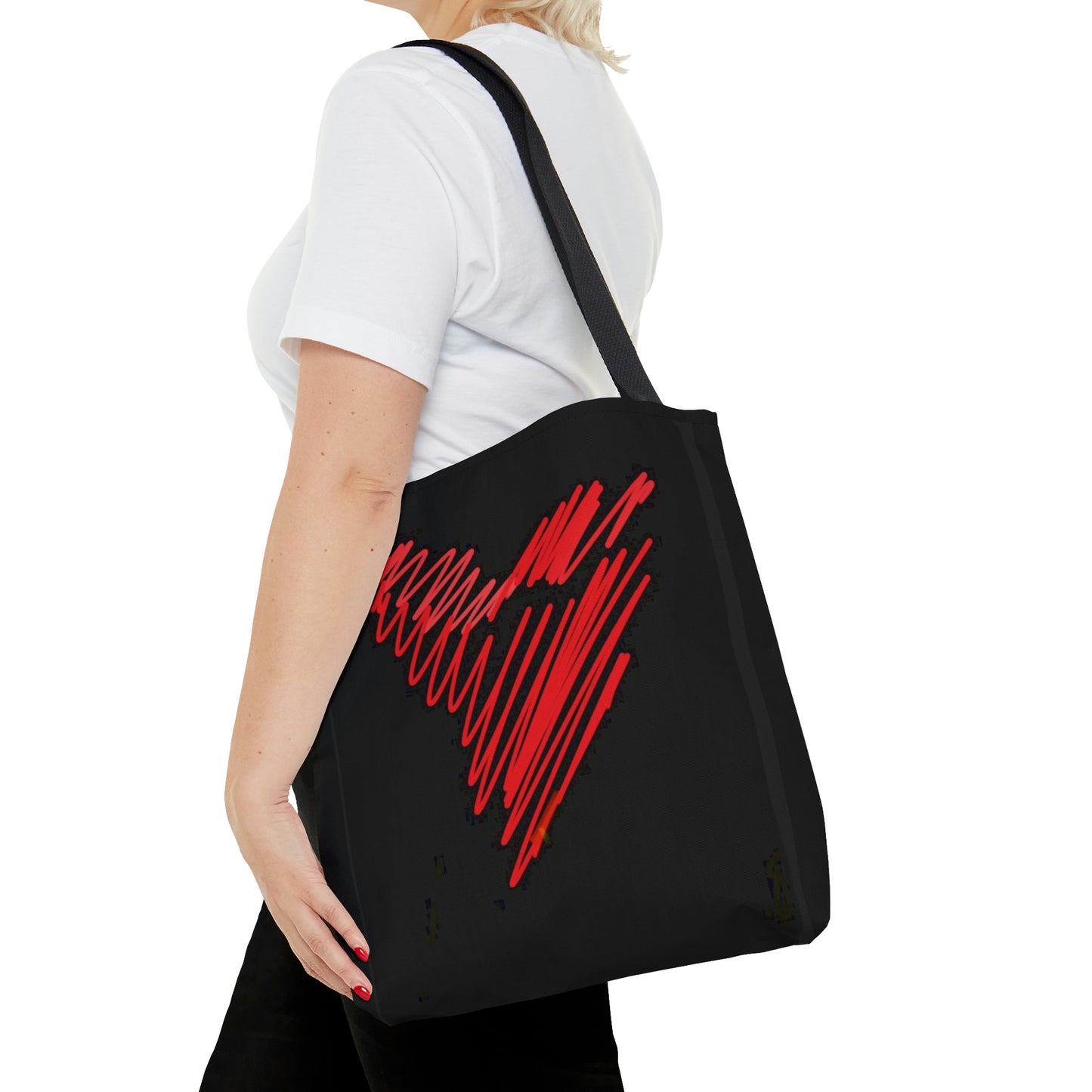 Scribble Heart/LOVE- AOP Tote Bag