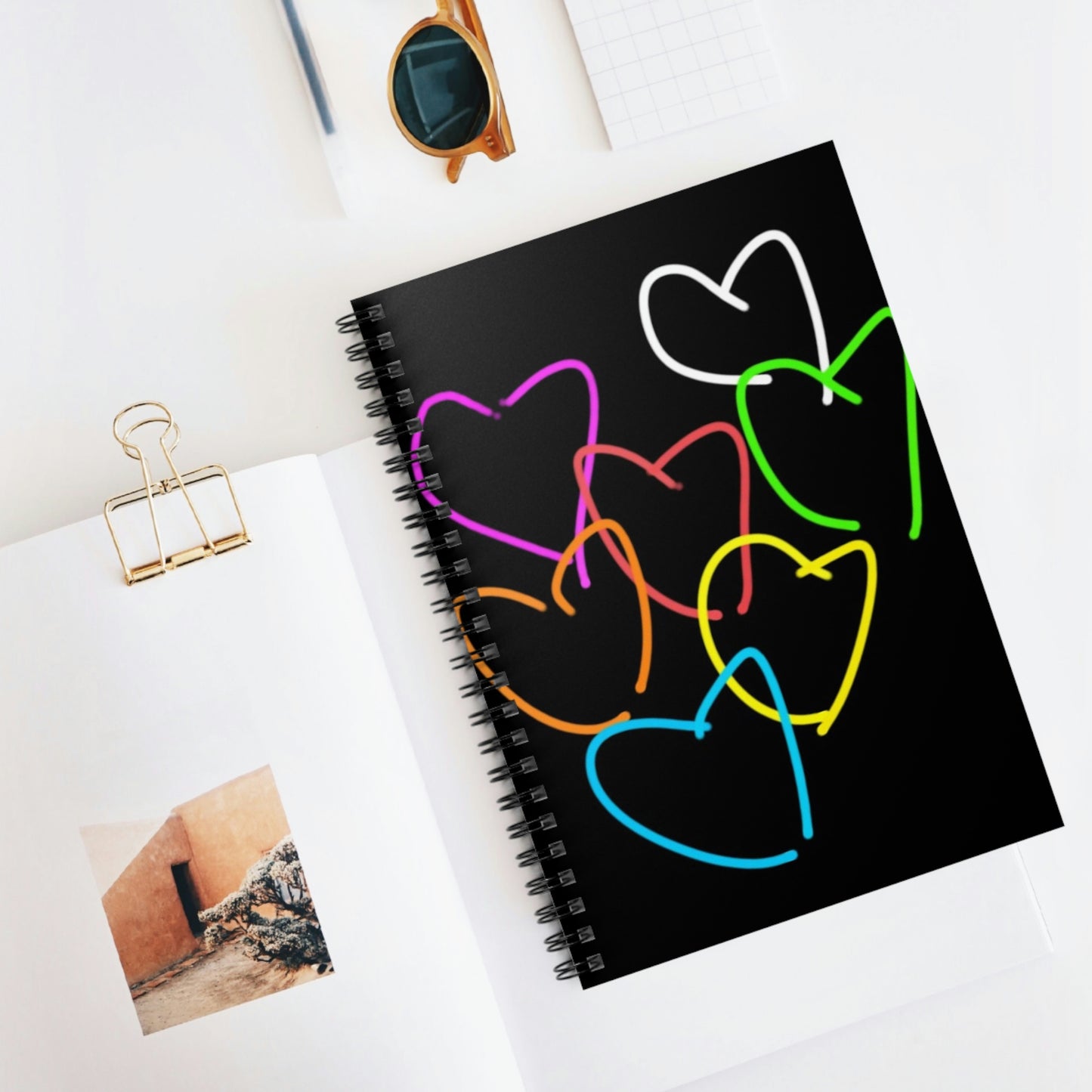 Colorful Hearts- Spiral Notebook - Ruled Line