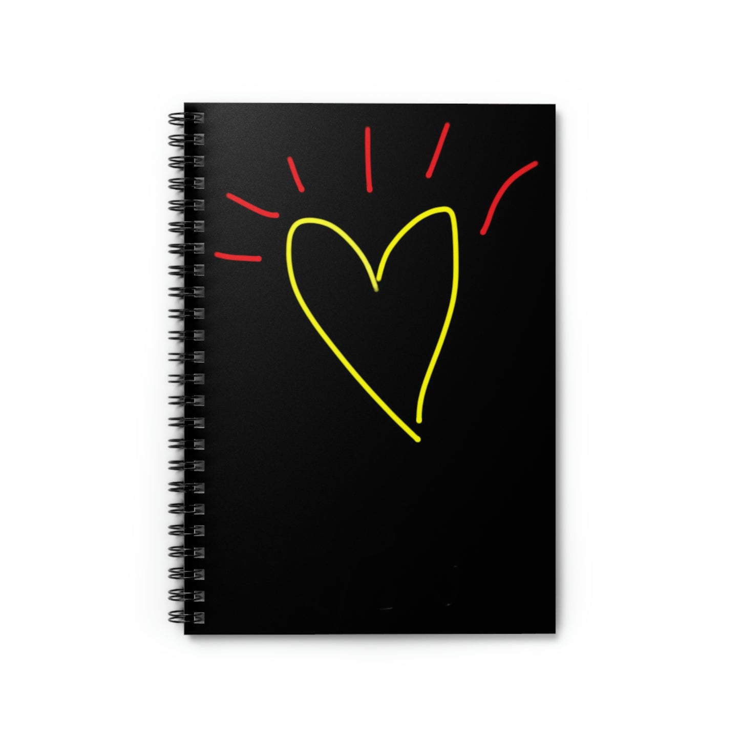 Gold Heart- Spiral Notebook - Ruled Line