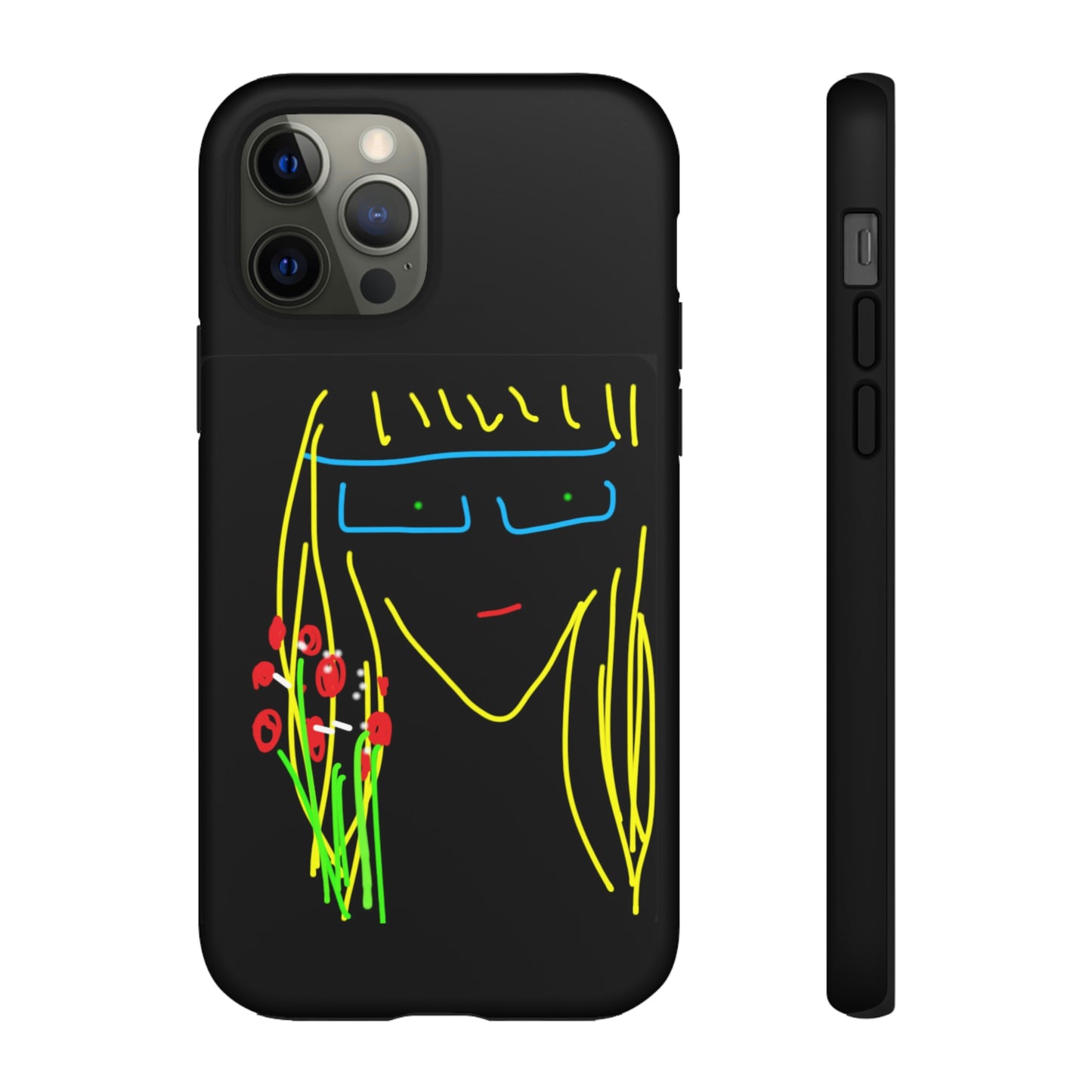 Blonde Babe with Red Flowers- Tough Cases- 41 Phone Styles