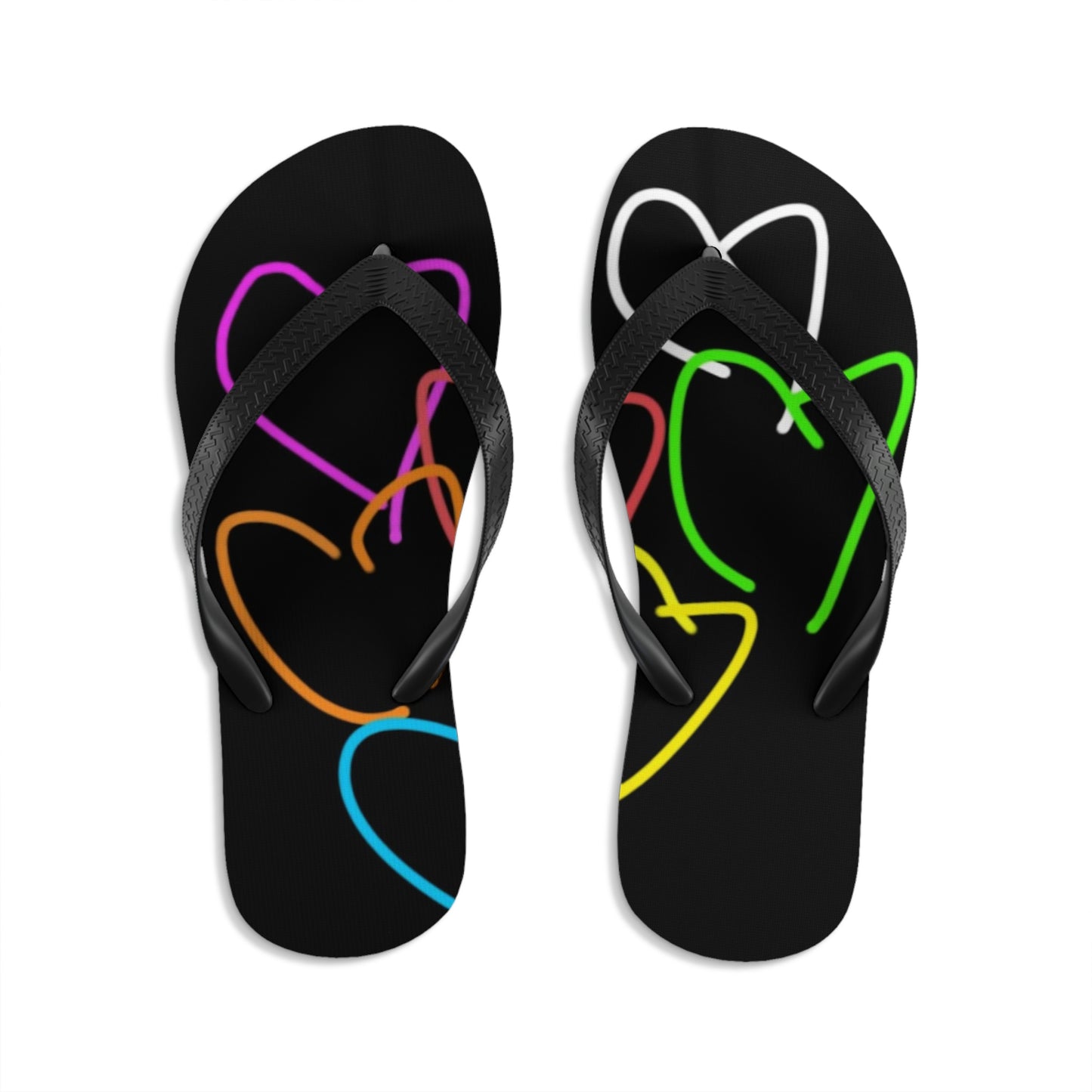 Colorful Hearts- Unisex Flip-Flops