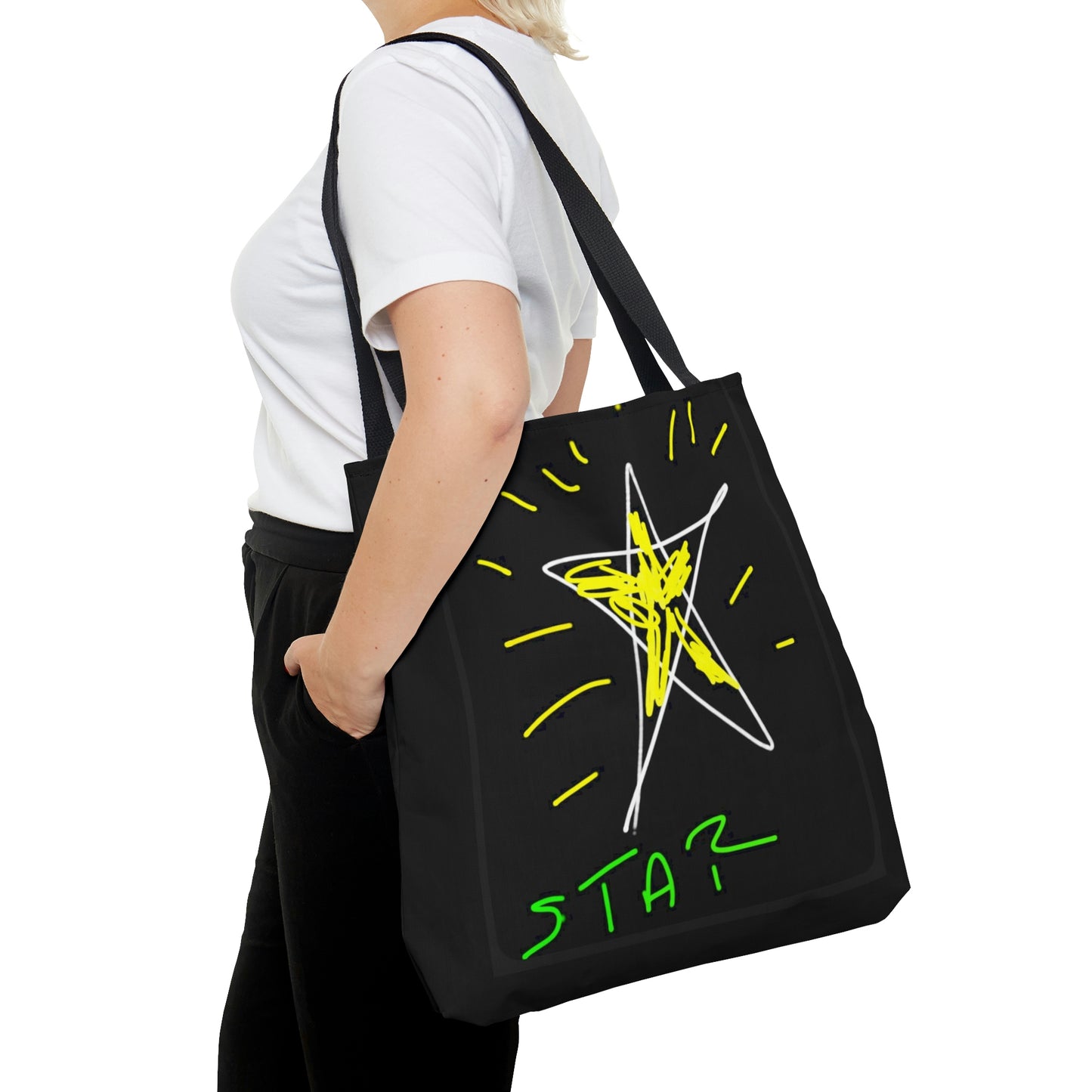 Star/Gold Heart- AOP Tote Bag