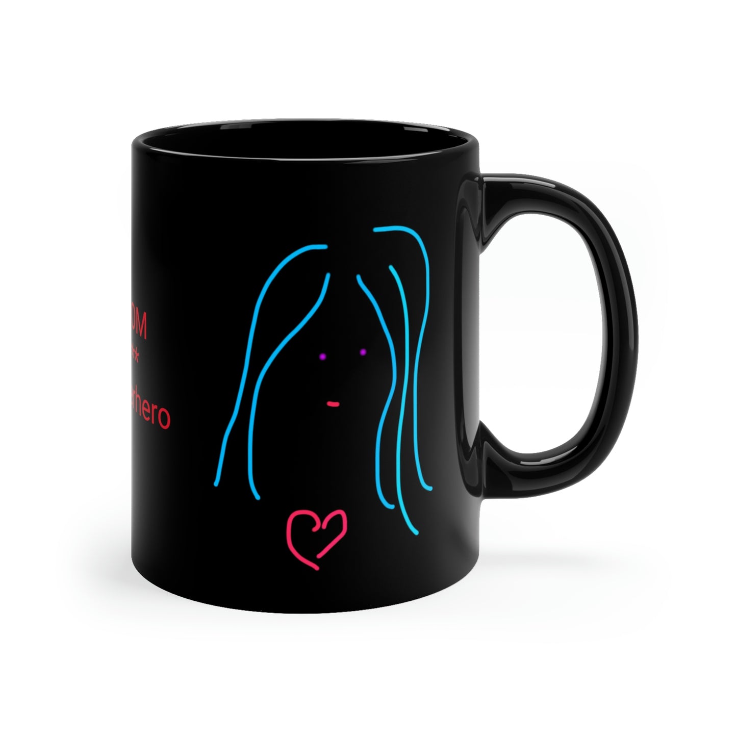 Superhero/Mom- 11oz Black Mug