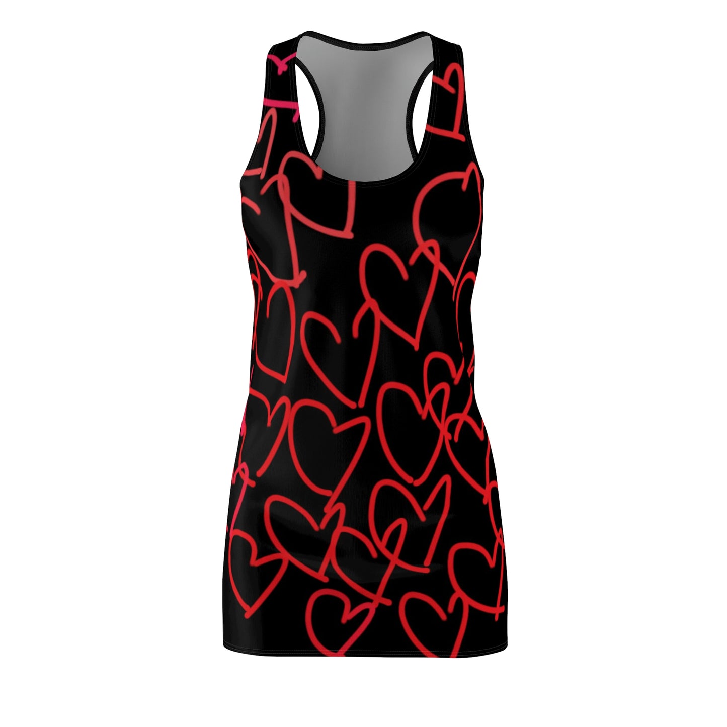 Million Hearts- Women's Cut & Sew Racerback Dress Black