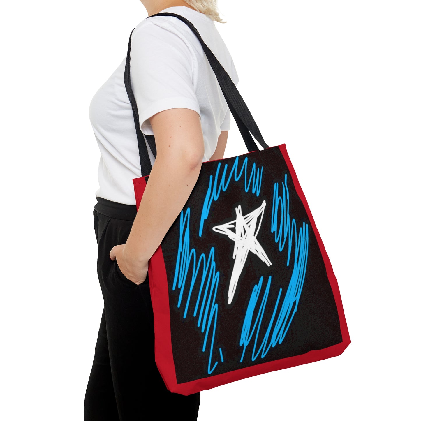 July 4th- Star Field- Tote Bag (AOP)- Black and Red