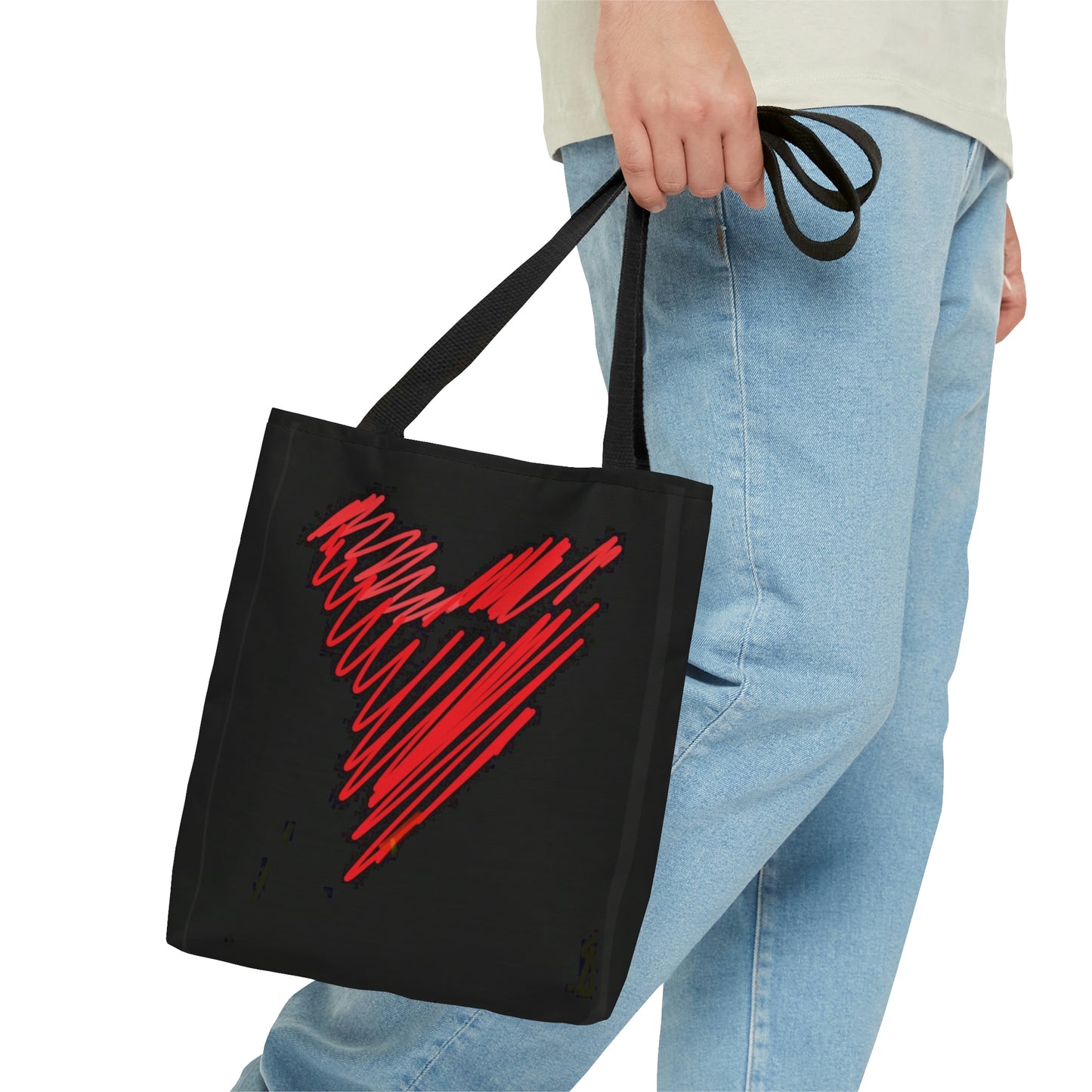 Scribble Heart/LOVE- AOP Tote Bag