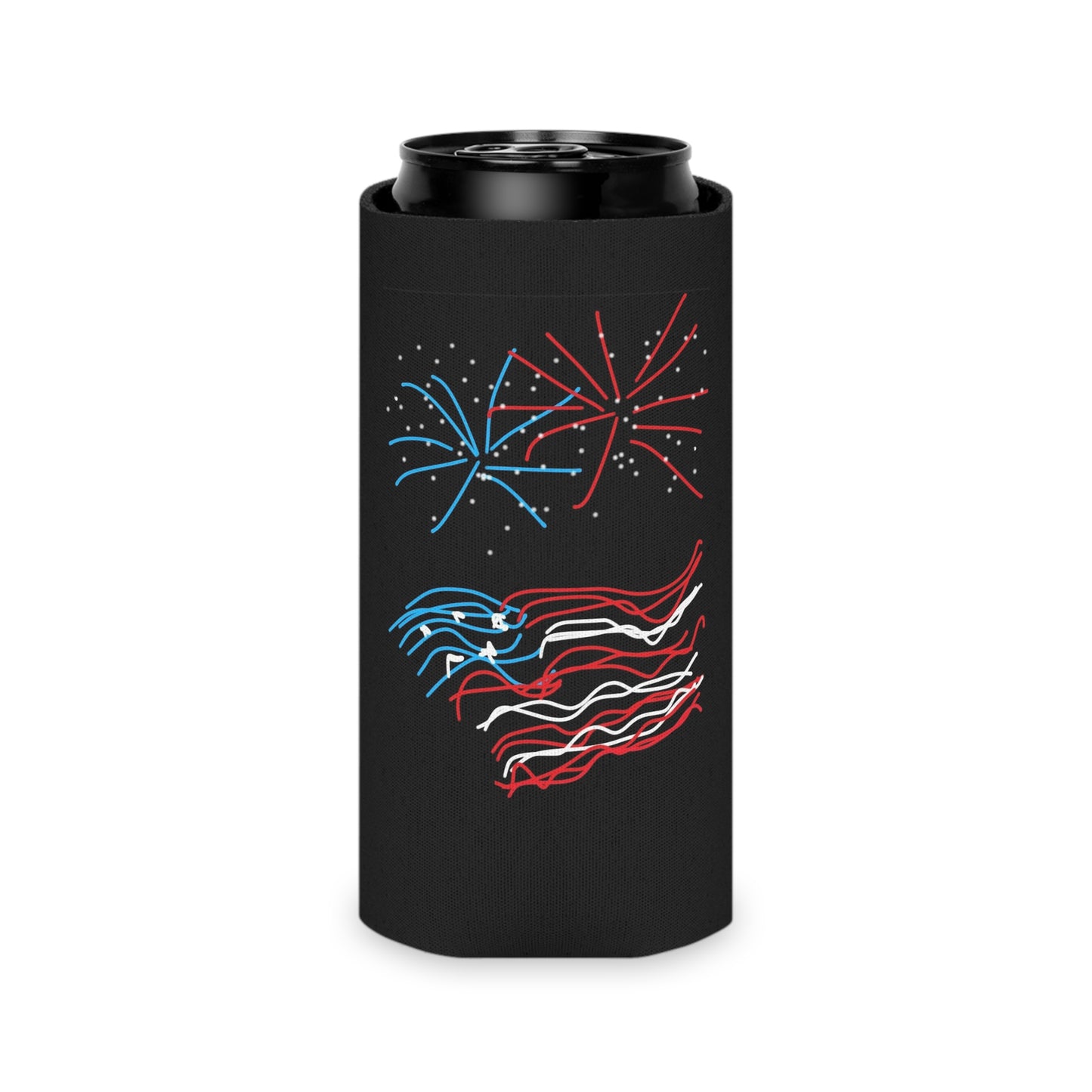 July 4th- Fireworks/x2- Can Cooler