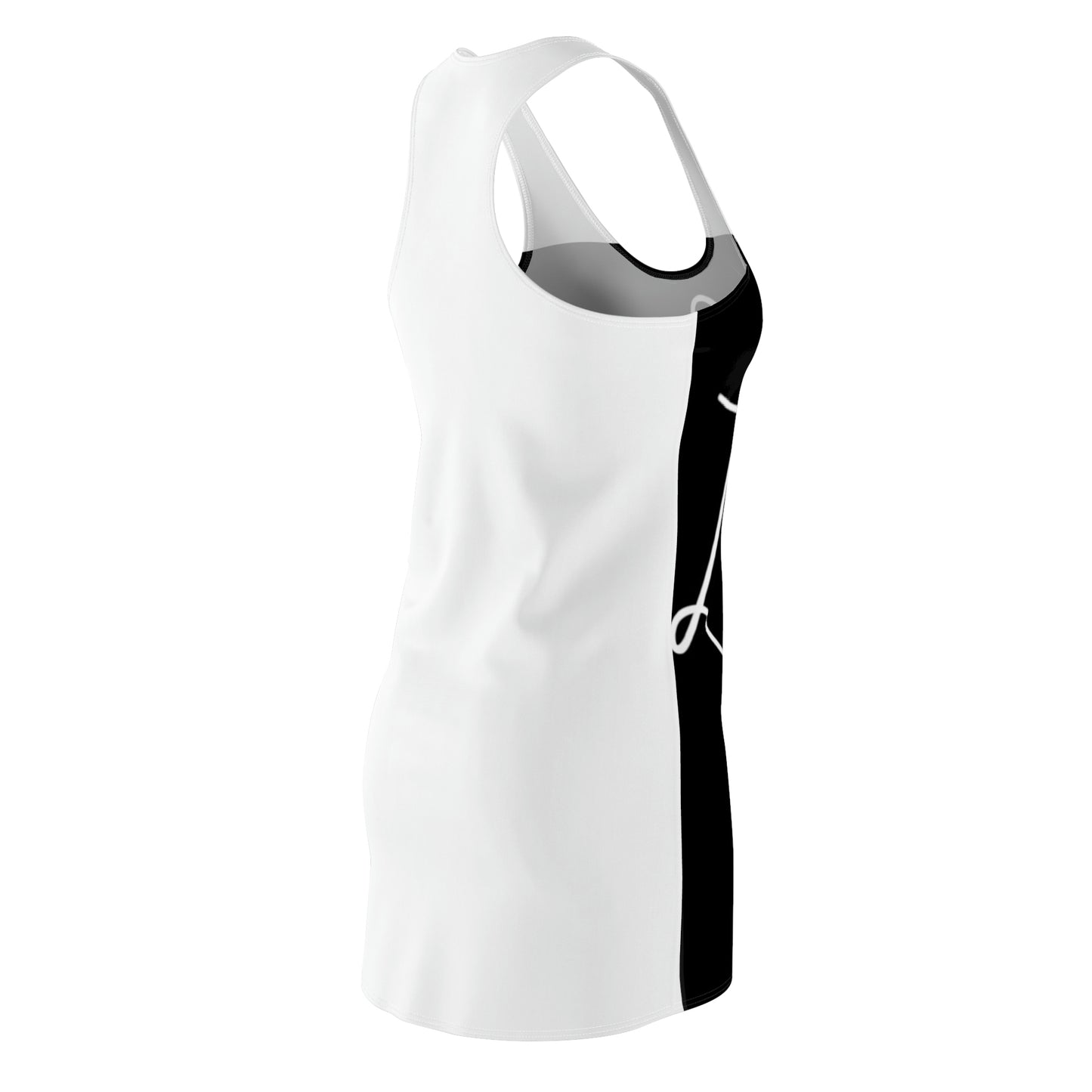 Love- Women's Cut & Sew Racerback Dress (AOP)- Black and White