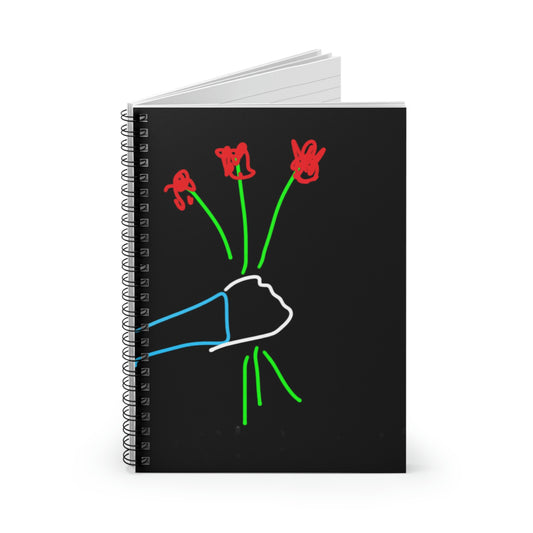 3 Red Flowers- Spiral Notebook - Ruled Line