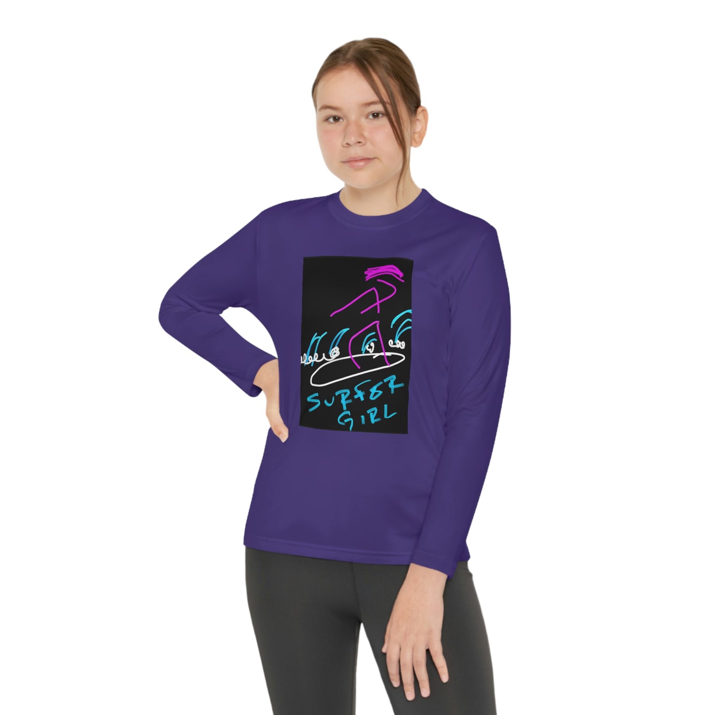 Surfer Girl- Youth Long Sleeve Competitor Tee- Purple