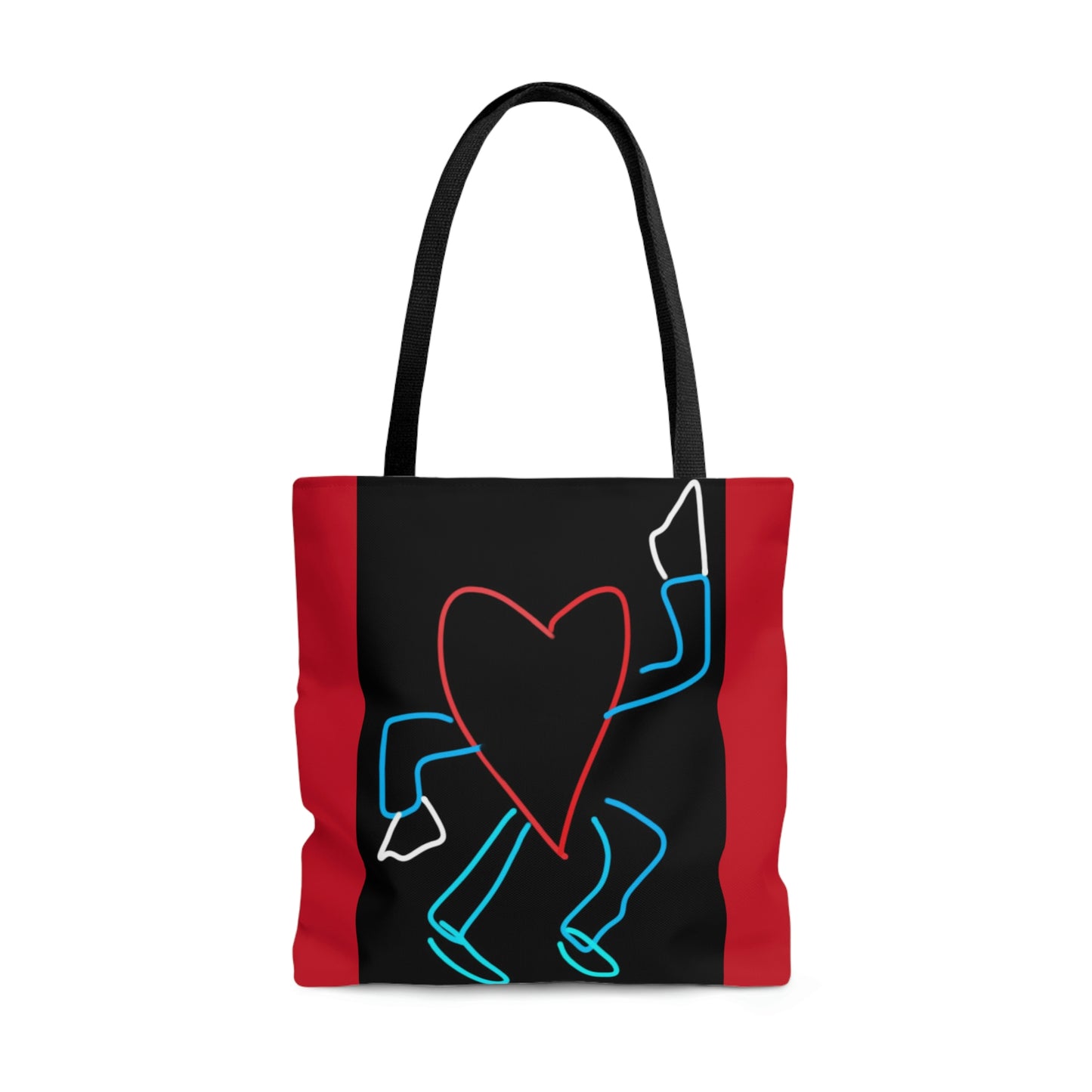 You Make My Heart Dance- Tote Bag (AOP)- Black and Red