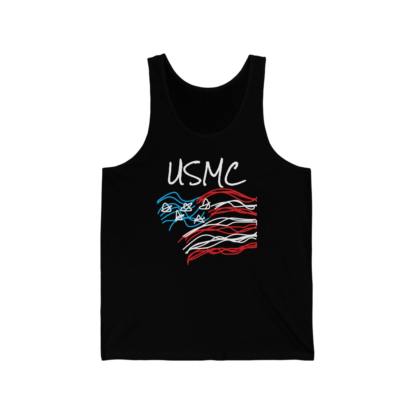 Military- Old Glory/USMC-Men's/Unisex Jersey Tank