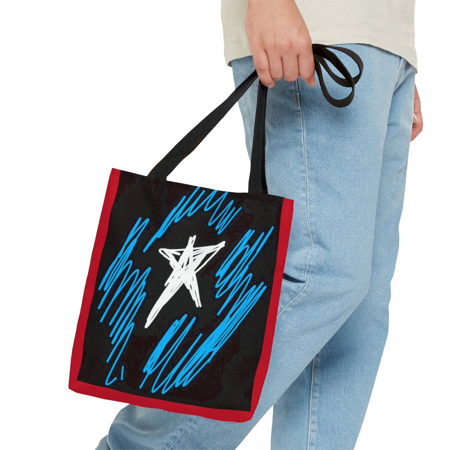 July 4th- Star Field- Tote Bag (AOP)- Black and Red