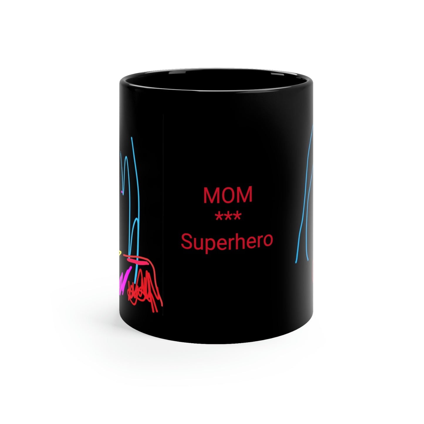 Superhero/Mom- 11oz Black Mug