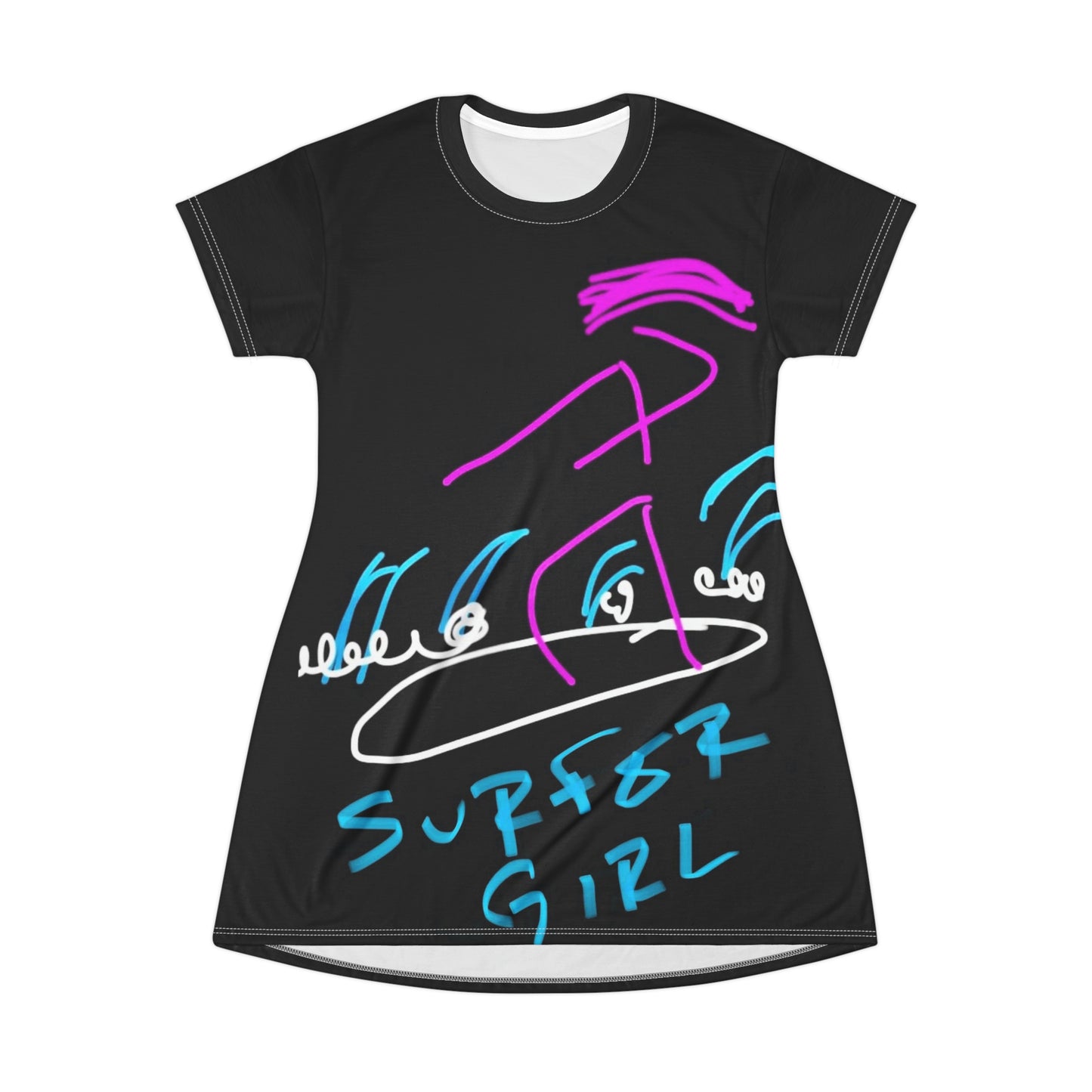 Surfer Girl- T-Shirt Dress (AOP)