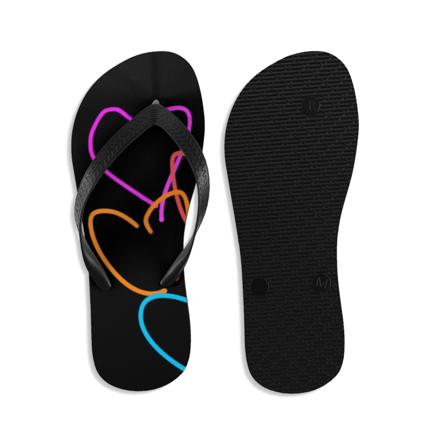 Colorful Hearts- Unisex Flip-Flops