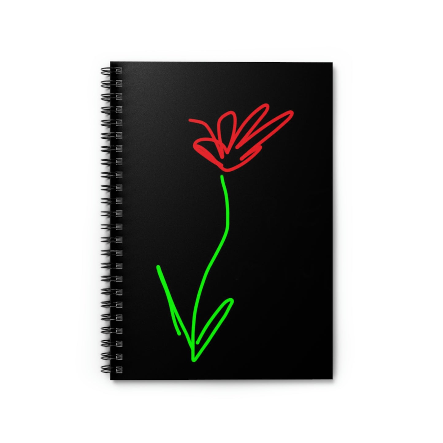 Red Flower- Spiral Notebook - Ruled Line